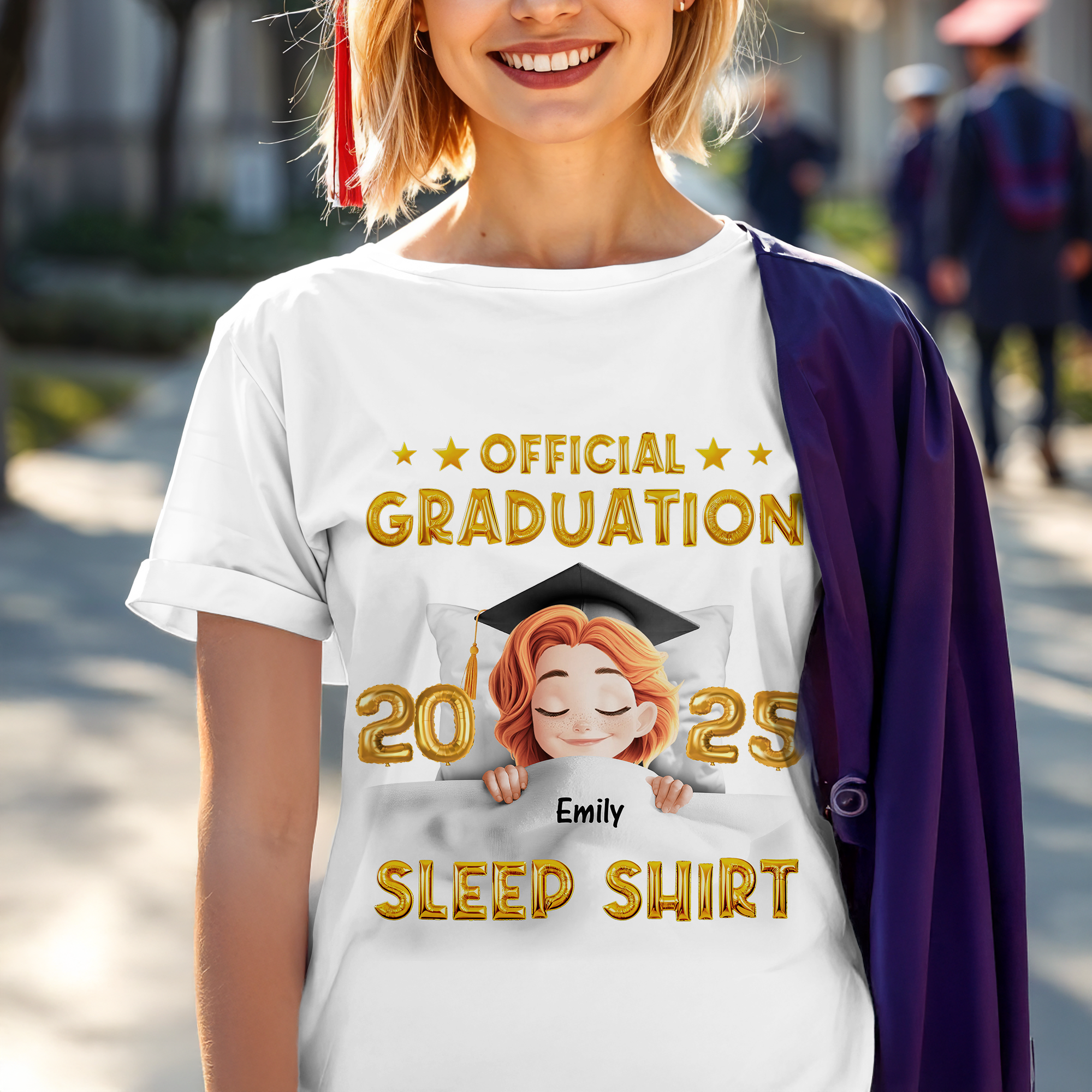 Official Graduation 2025 Sleep Shirt Personalized Graduation T-Shirt