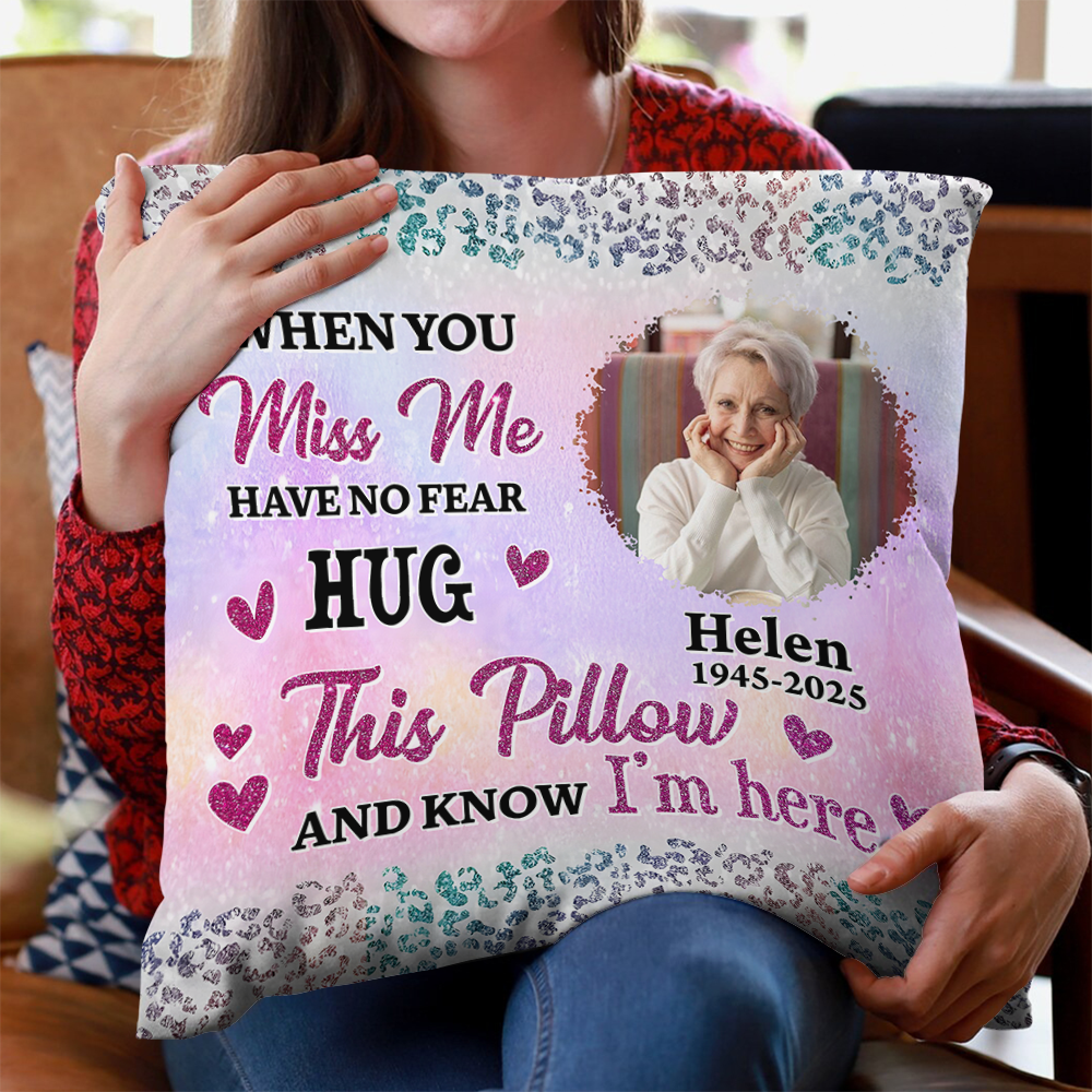 Custom Name and Photo - Personalized Memorial Pillow - Sympathy Gift