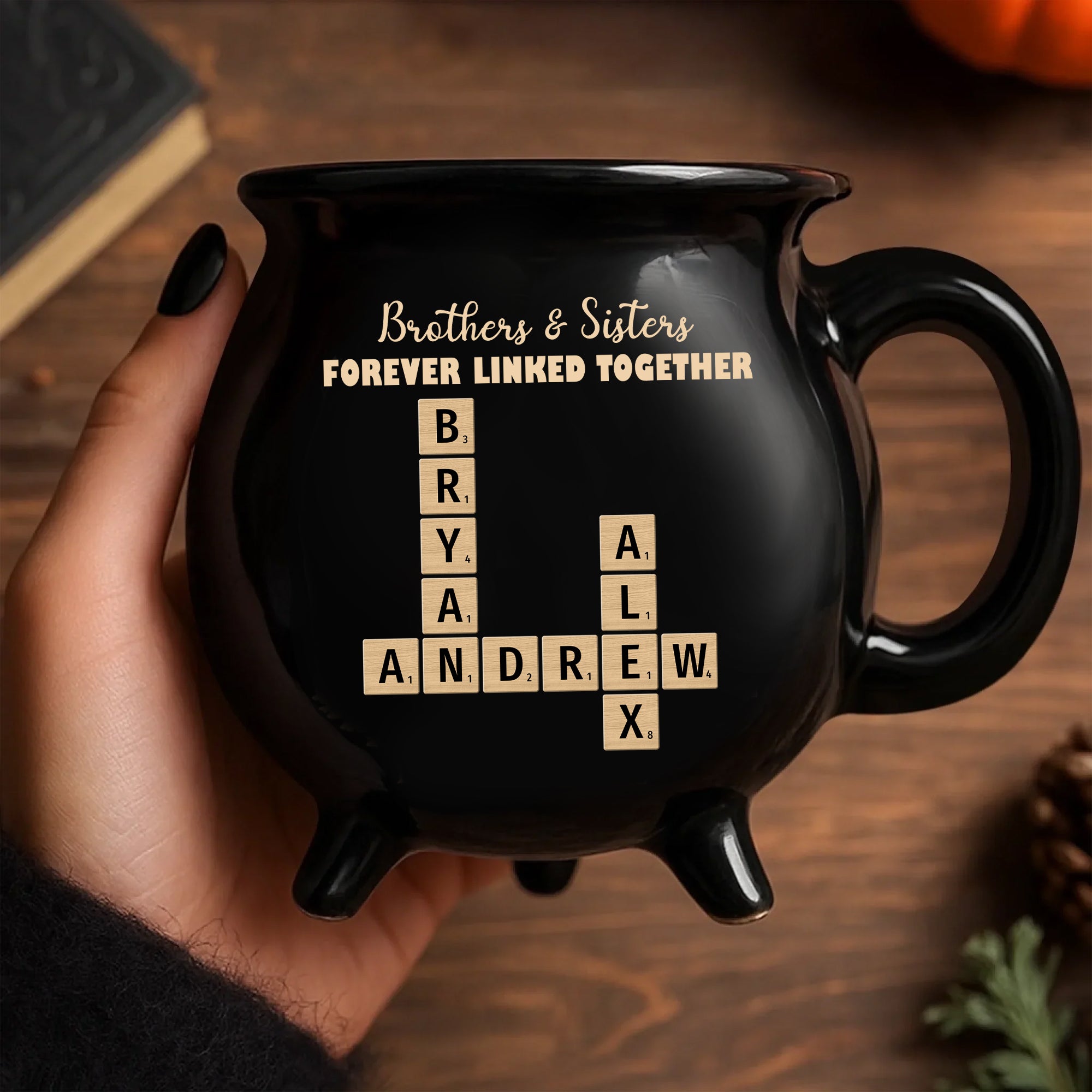 Family Love Words - Personalized Ceramic Cauldron Coffee Mug - Family Gift