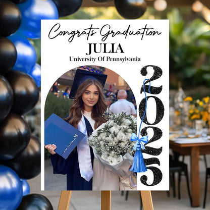 Congrats Graduation 2025 Welcome Sign Personalized Photo Welcome Sign, Graduation Decor