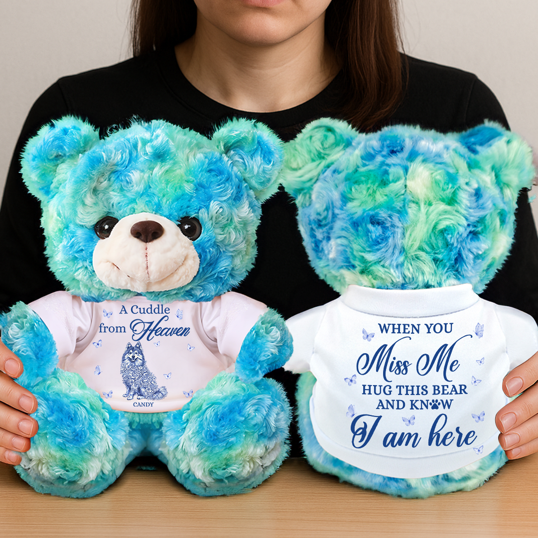 A Cuddle From Heaven - Personalized Pet Memorial Bear Plush - Pet Memorial Gift