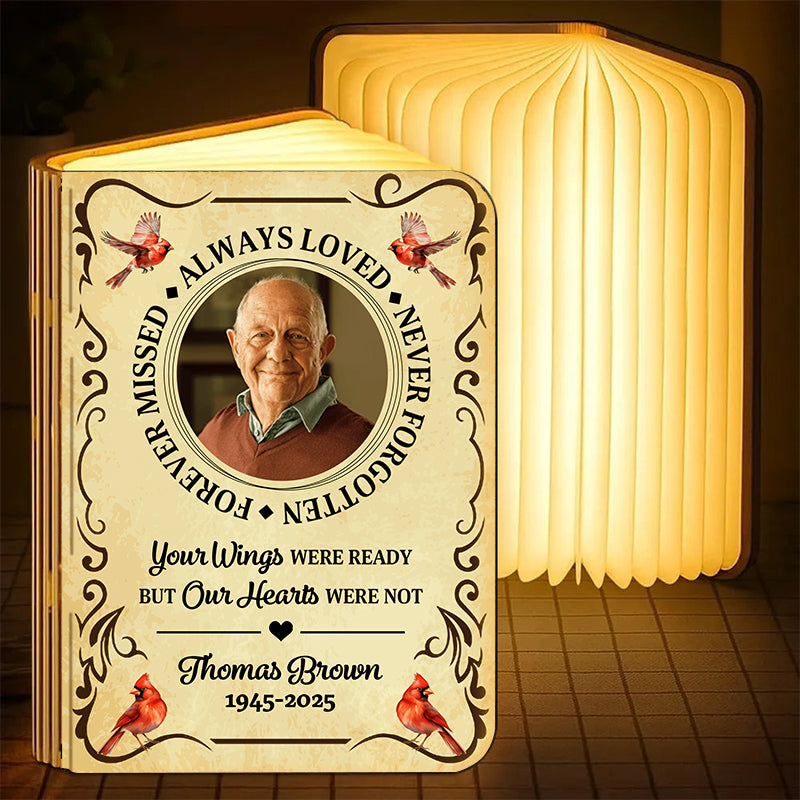 Always Loved Forever Missed - Personalized Book Lamp - Memorial Gift