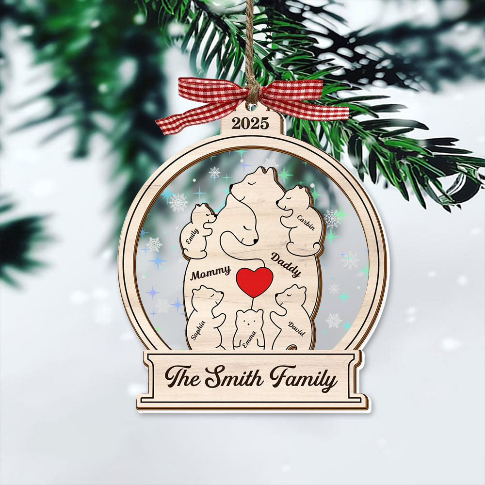 Family Love - Custom Name Hologram Ornament - Family Decoration