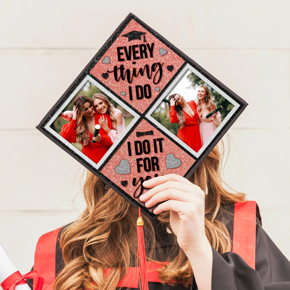 Personalized Photo Grad Cap Class Of 2025, Custom Graduation Cap Decoration