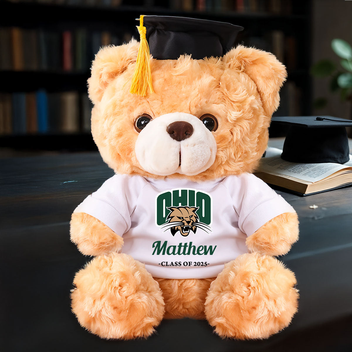 Personalized Custom Graduation Teddy Bear Plush - Graduate Bear With Cap, 2025 Graduation Gift