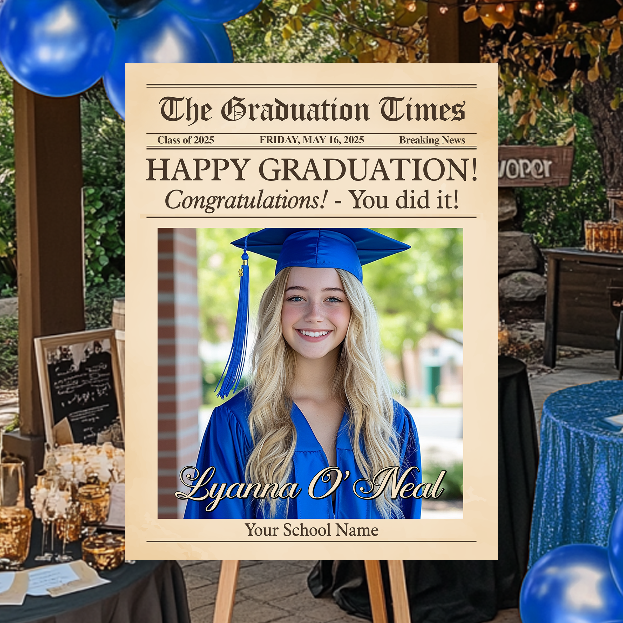 The Graduation Times Welcome Sign Happy Graduation! Congratulation! You Did It Welcome Sign Personalized Graduation Welcome Sign