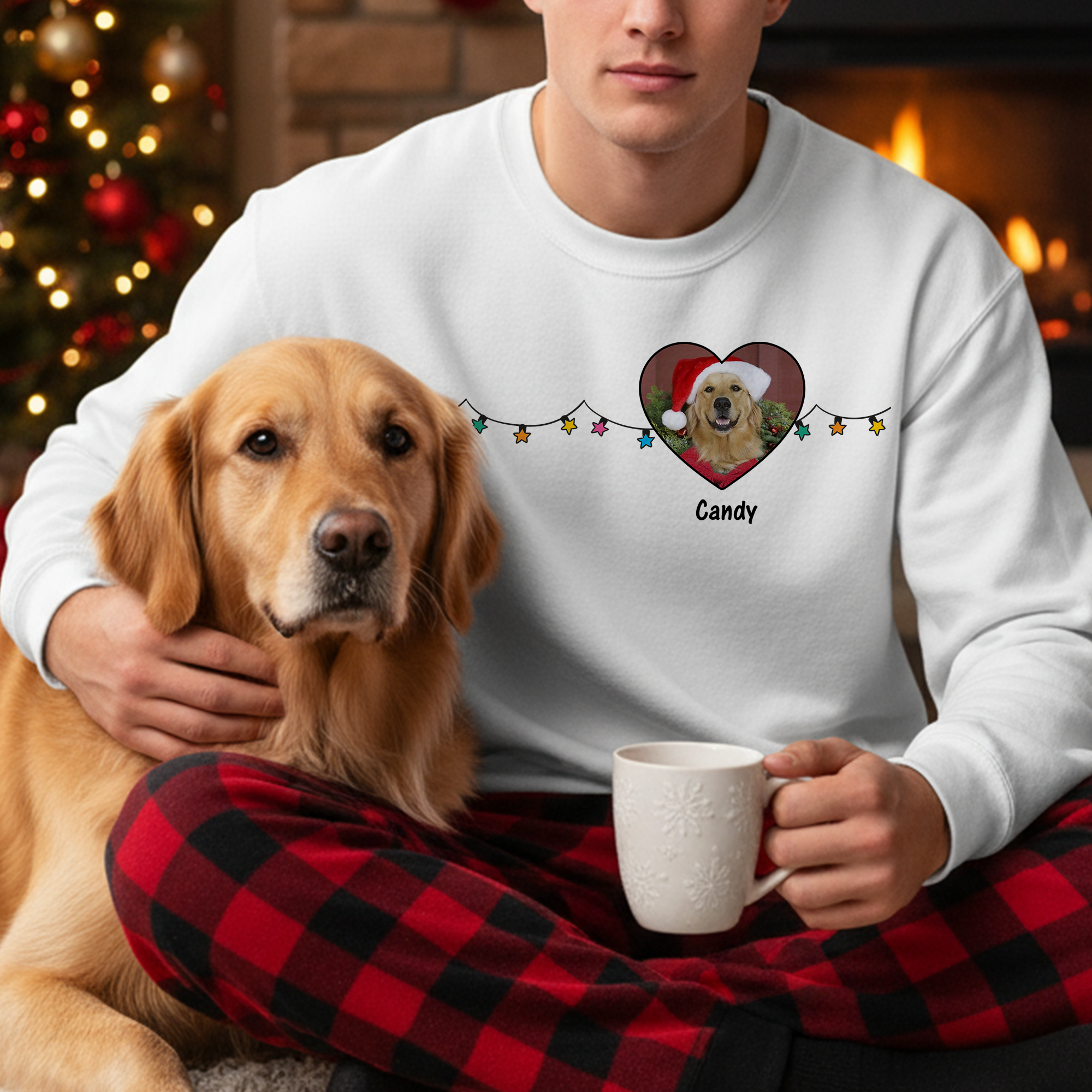 My Heartbeat - Custom Photo - Personalized Christmas Sweatshirt - Christmas Gift