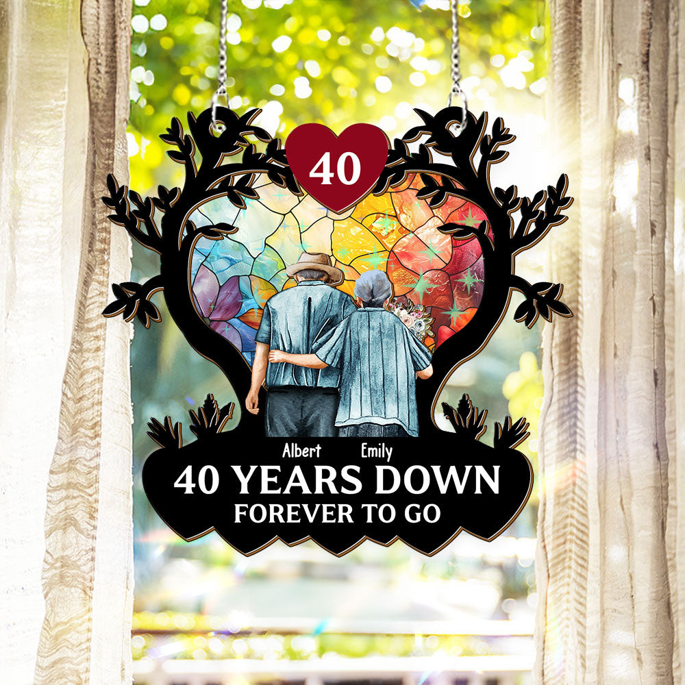 Personalized Old Couple Love Ornament - Custom Shape Hologram Ornament