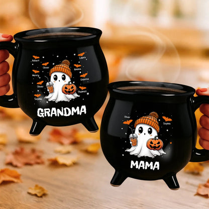 Grandma Boo Crew Halloween - Personalized Ceramic Cauldron Coffee Mug