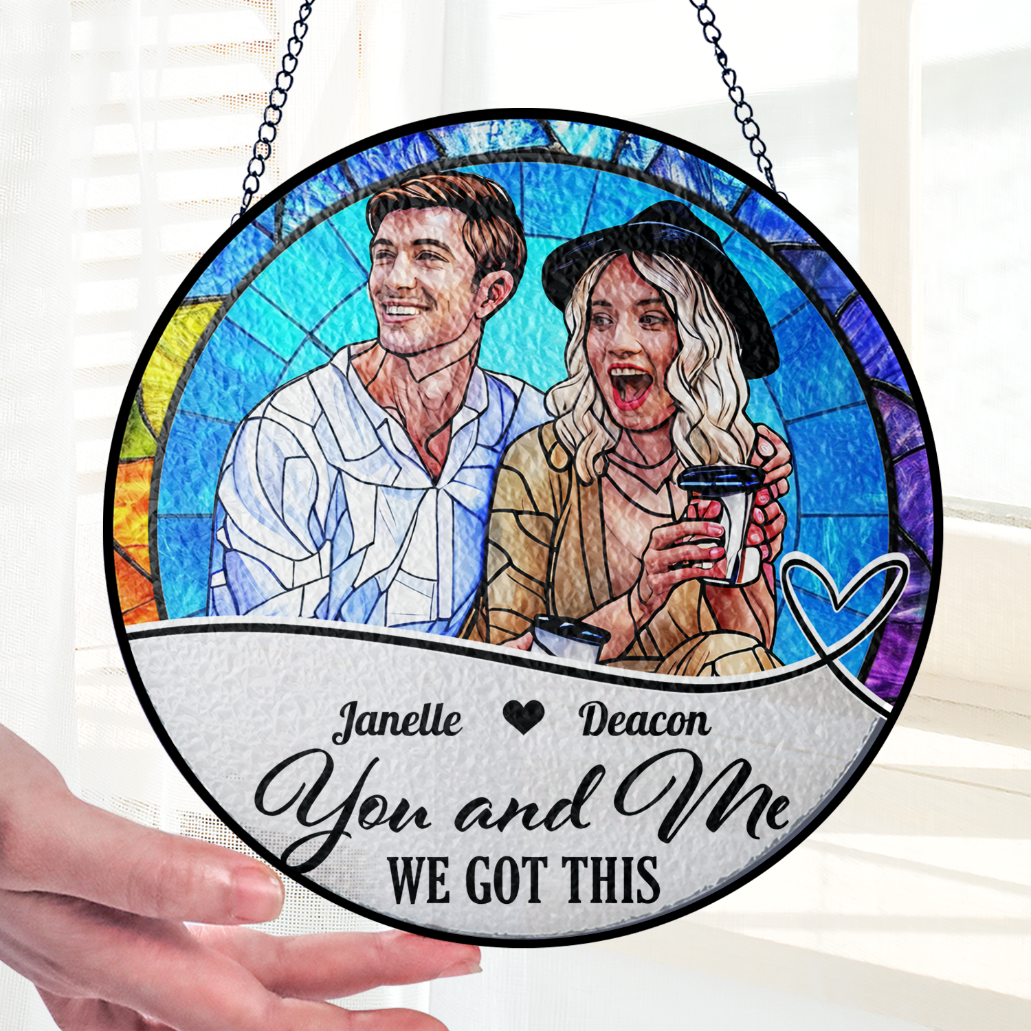 You and Me We got this - Personalized Couple Name and Photo Gift - Custom Shape Acrylic Block Plaque