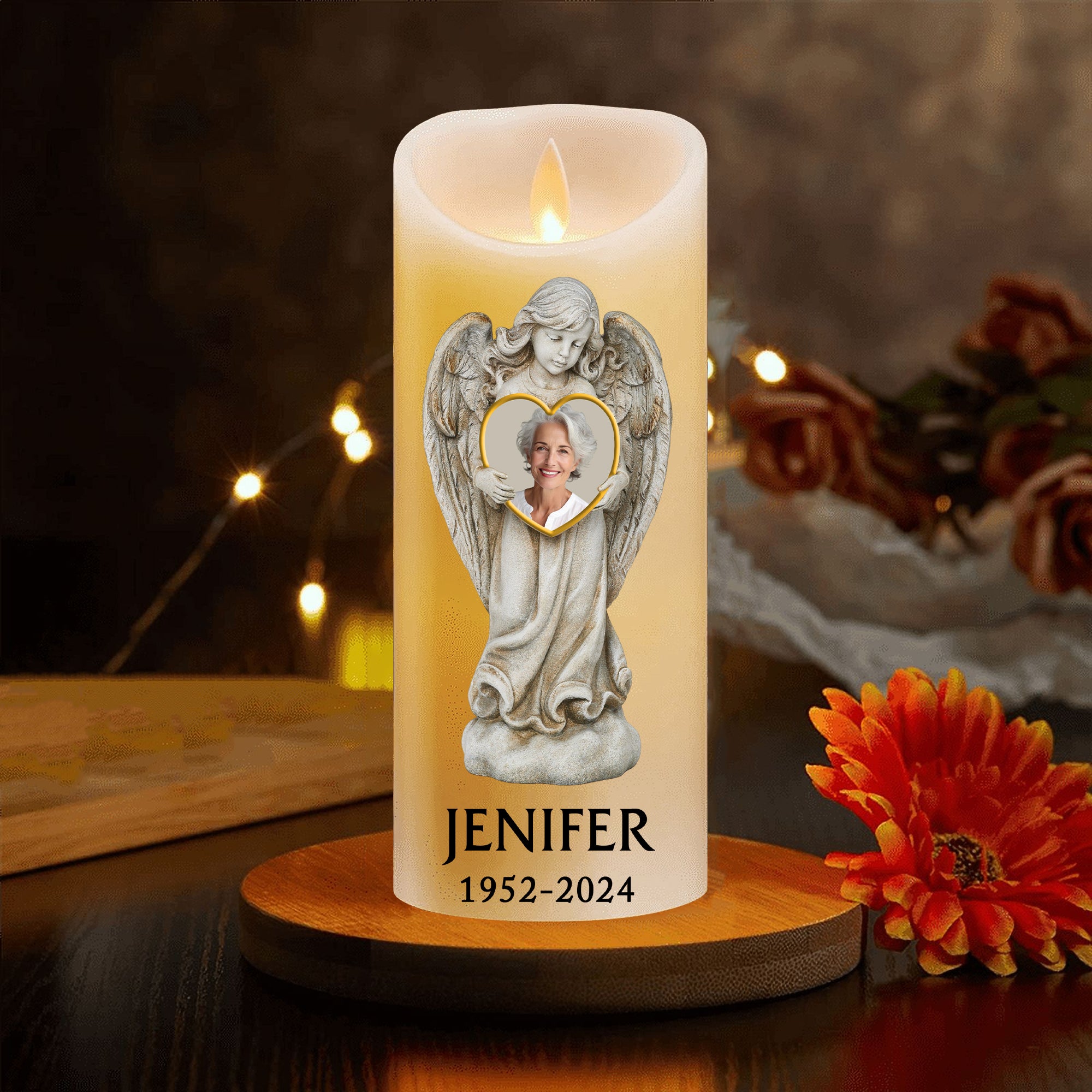 My Mom Angel In Heaven - Personalize LED Candle - Gift for Family