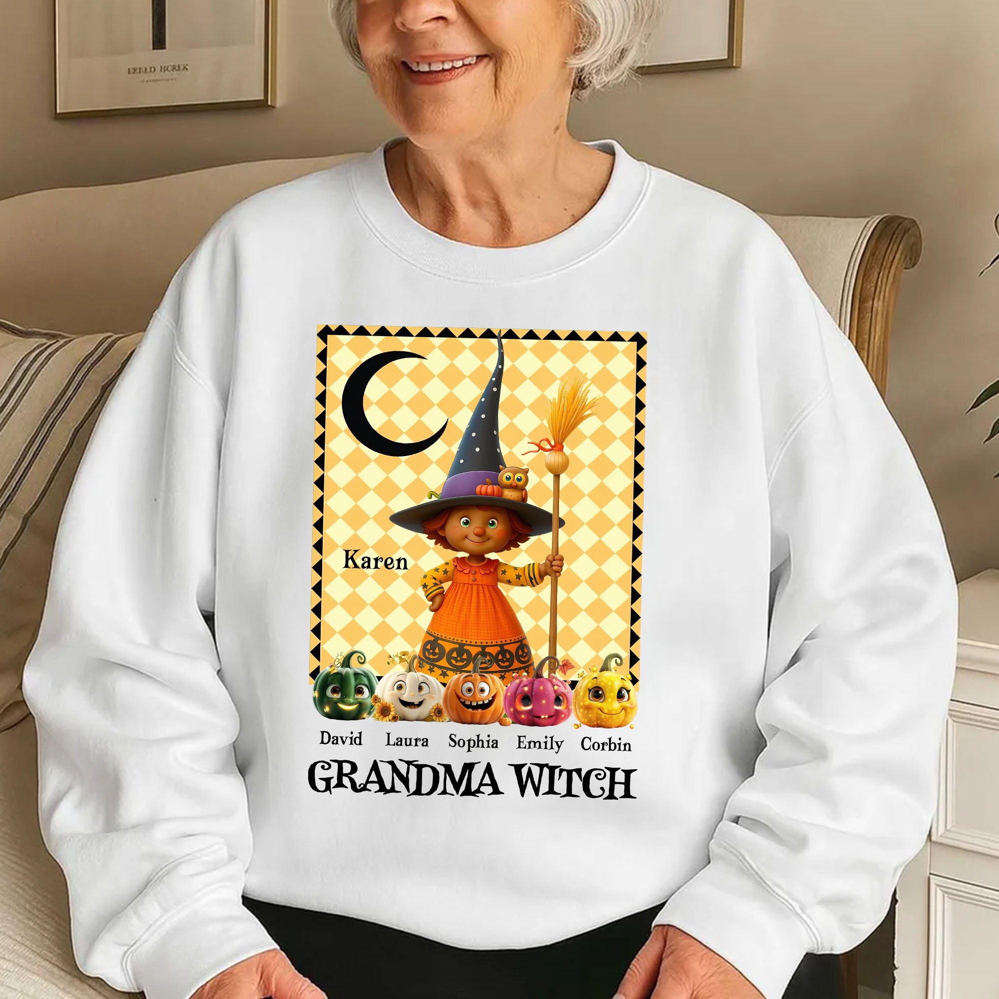 Grandma Witch - Custom Name Shirt - Personalized Halloween T-shirt - Halloween Shirt for Grandma