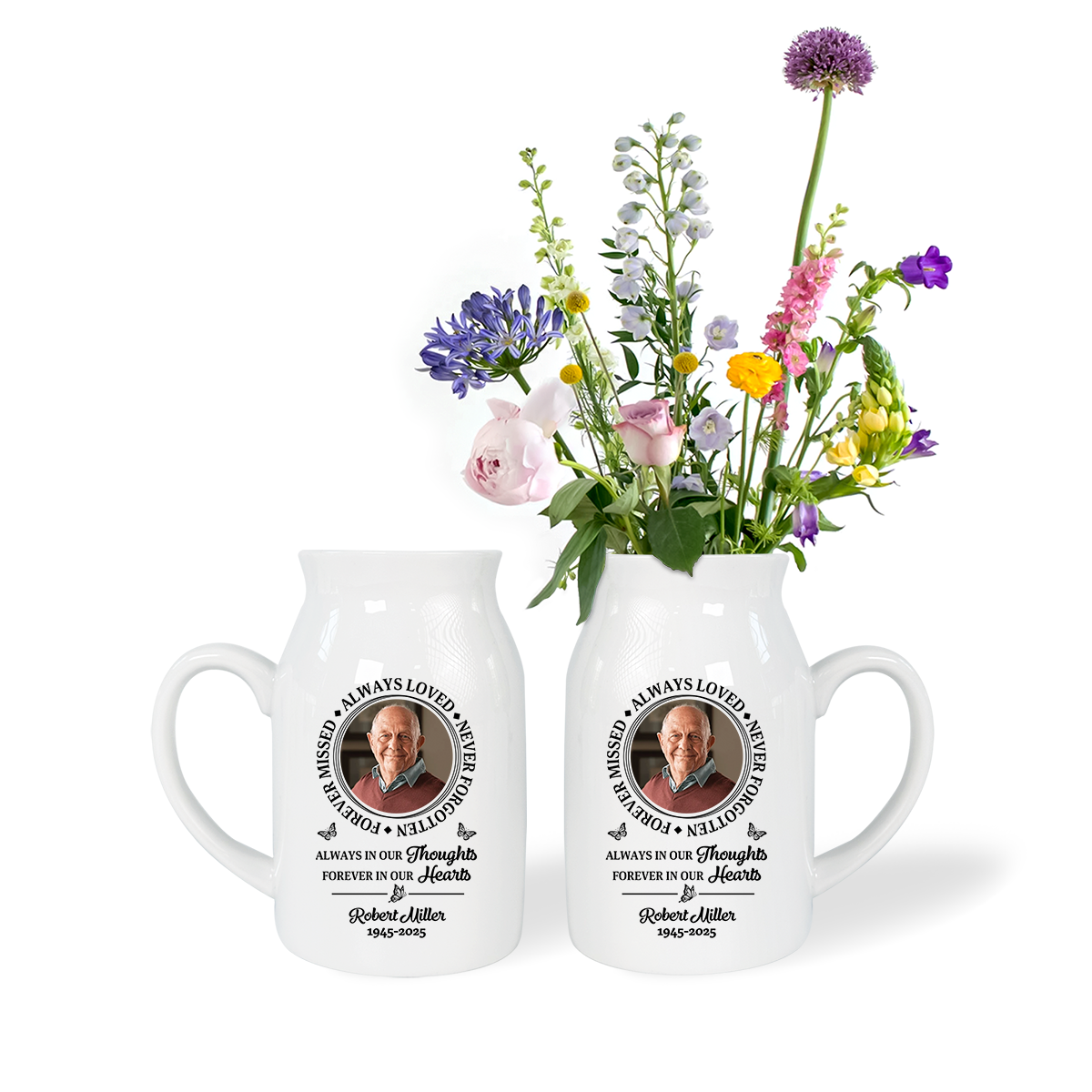 Always Loved - Personalized Ceramic Flower Vase - Sympathy Gift