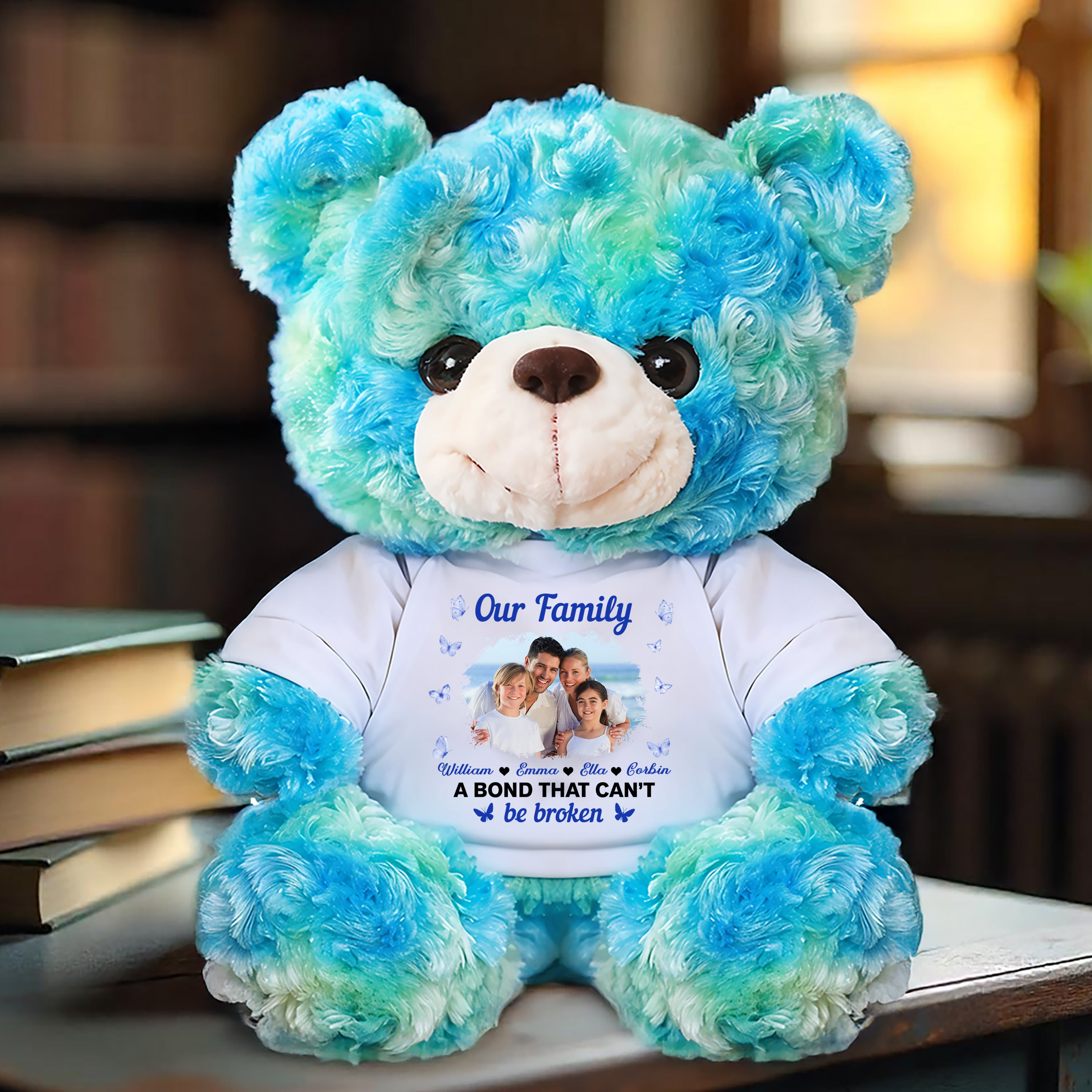 Our Family - Personalized Bear Plush - Custom Name and Photo Teddy Bear