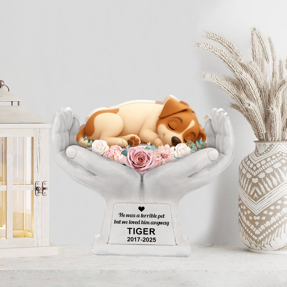 In Loving Memory - Pet Memorial  - Custom Shape Acrylic Block Plaque