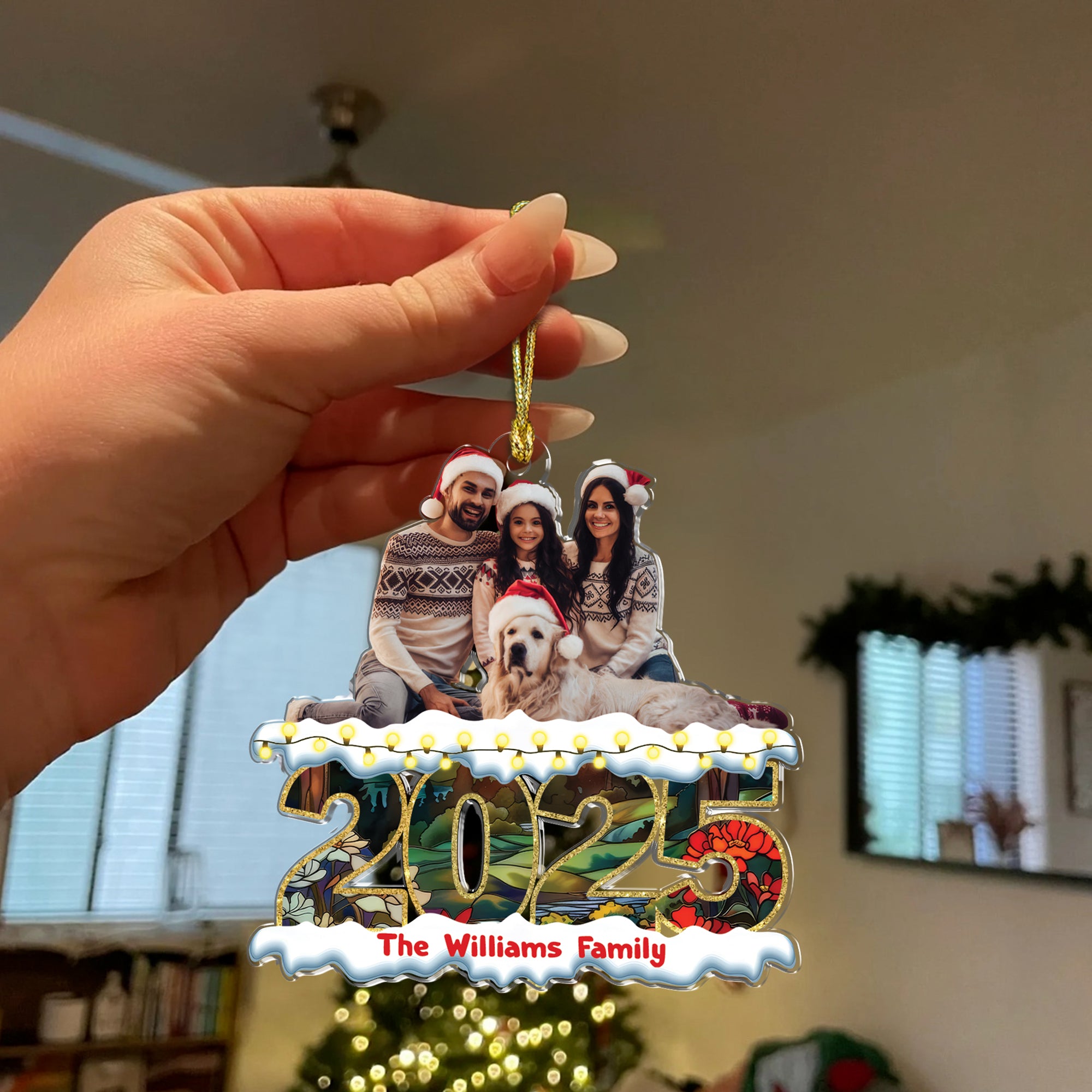 Family Photo - Custom Family Hologram Ornament - Family Decoration
