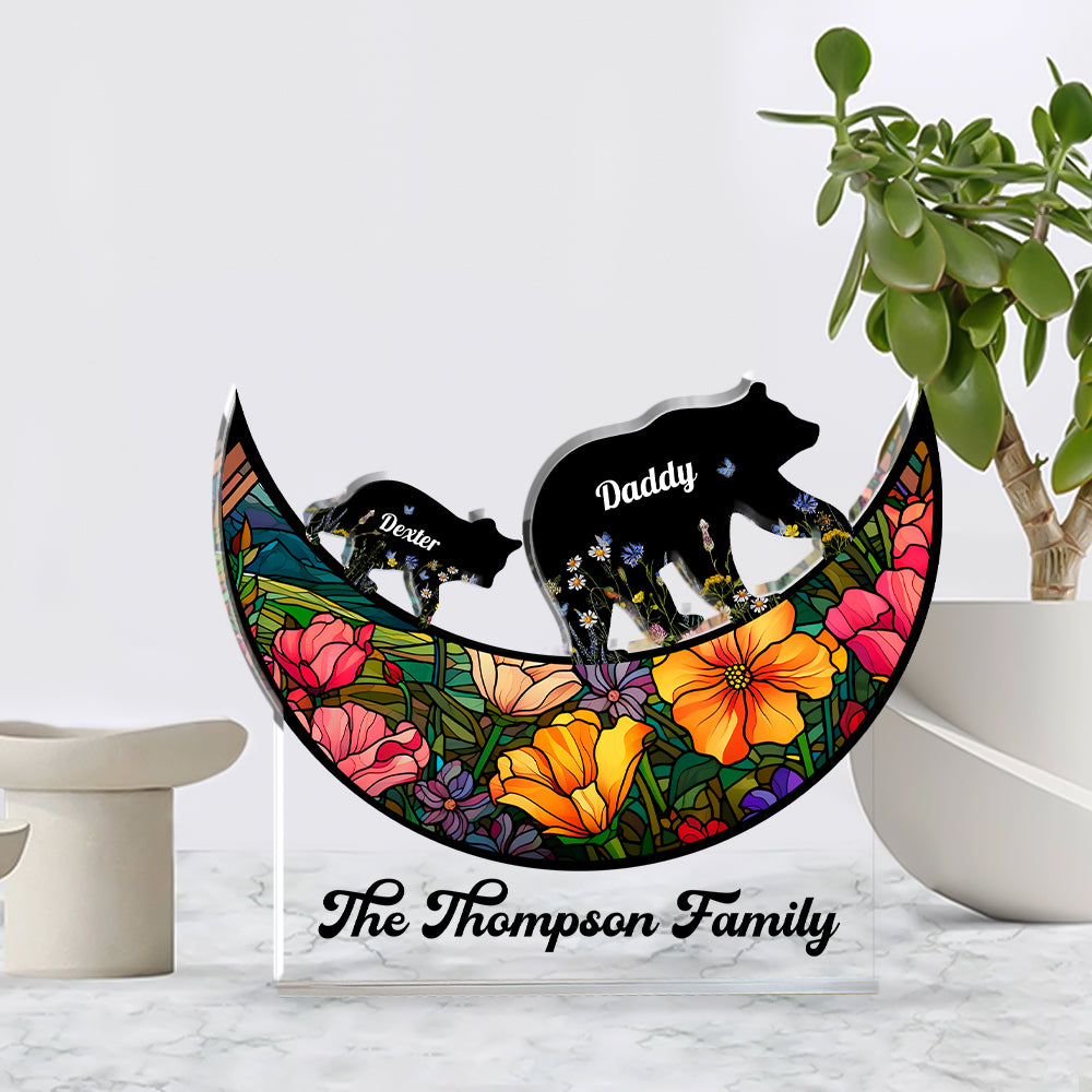 Family Bear - Personalized Custom Shaped Acrylic Plaque - Home Decor