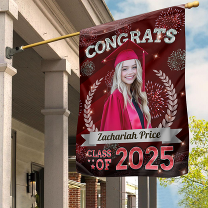 Personalized Class Of 2025 Flag, Custom Photo Congrats Grad Gift, Congrats Grad Gift, Graduation Decorations