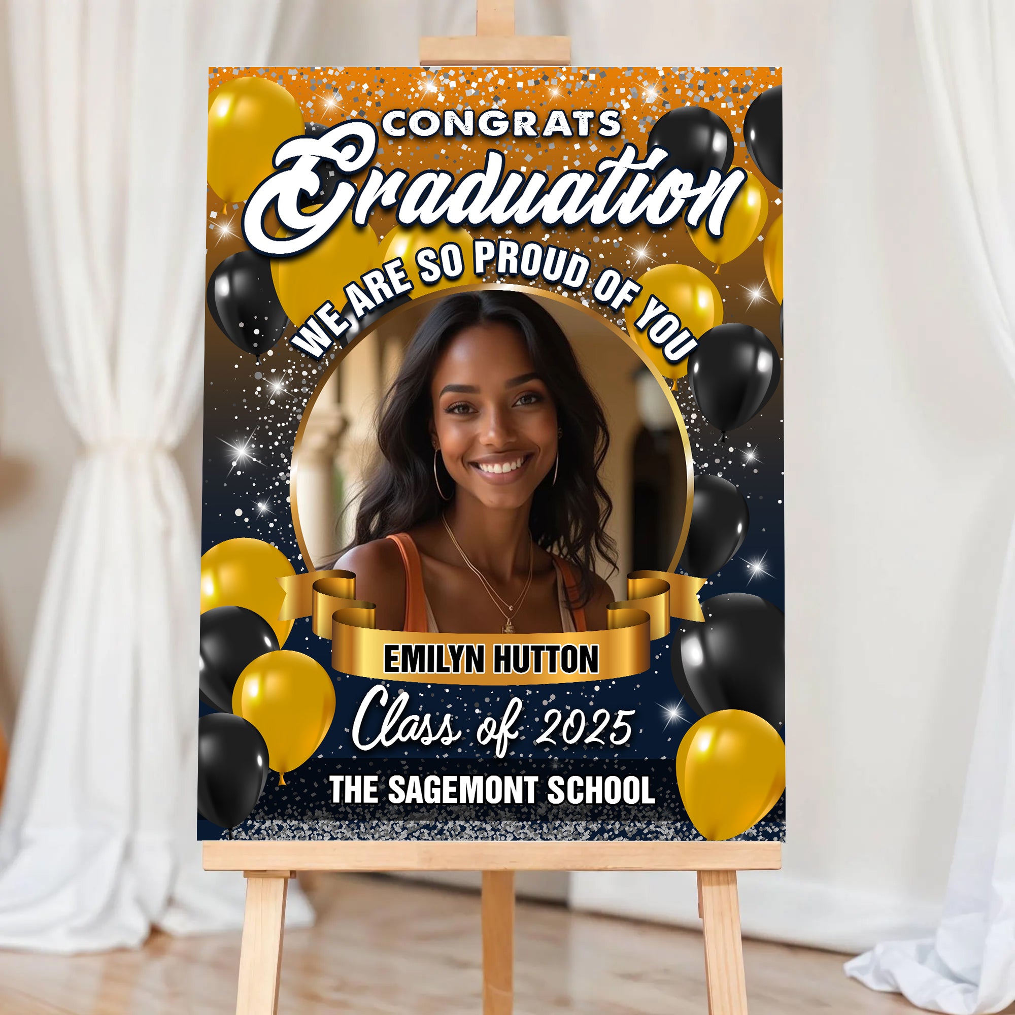 Congrats Graduation - We Are So Proud Of You - Class Of 2025 Personalized Welcome Sign