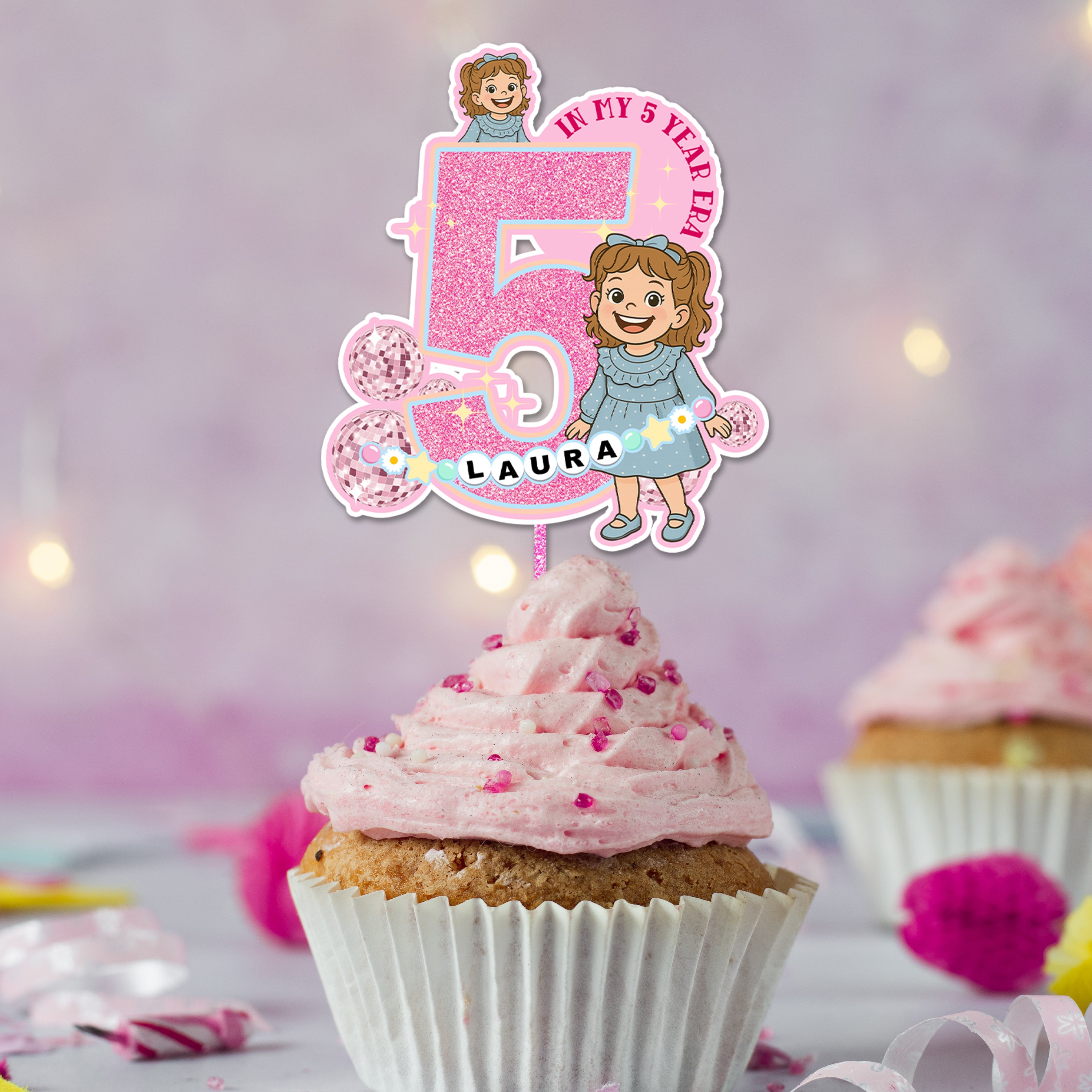 In My Birthday Era - Custom Birthday Party Face Cupcake Toppers, Graduation Decorations, Physical Product