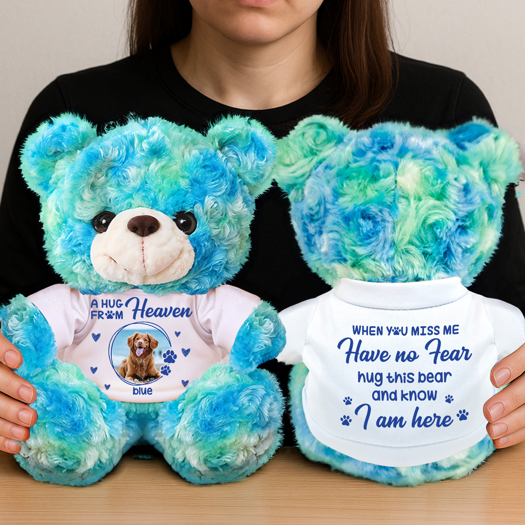A Hug From Heaven - Personalized Pet Memorial Bear Plush - Pet Memorial Gift