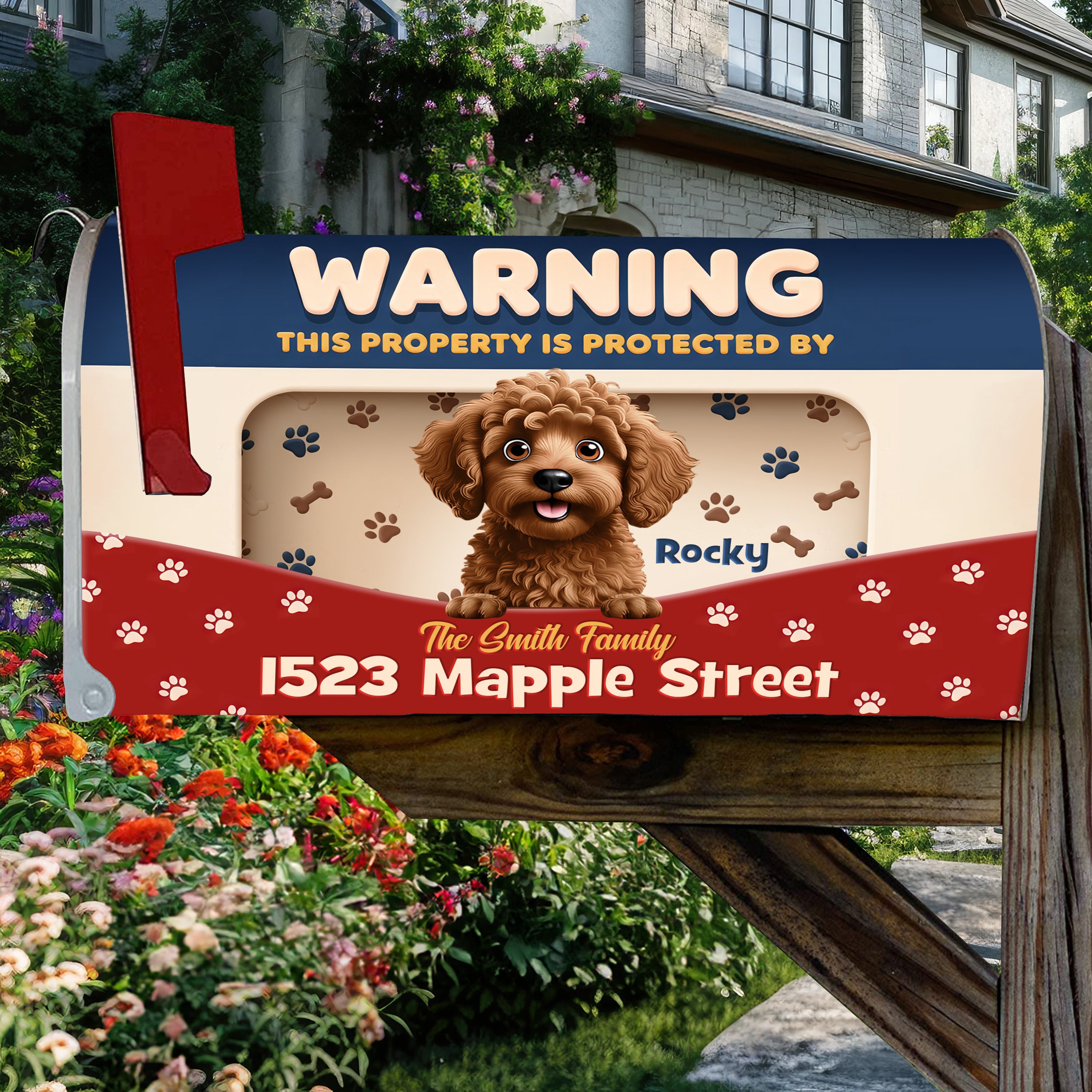 Custom Name and Dog - Personalized Custom Mailbox - Dog Lover Gift