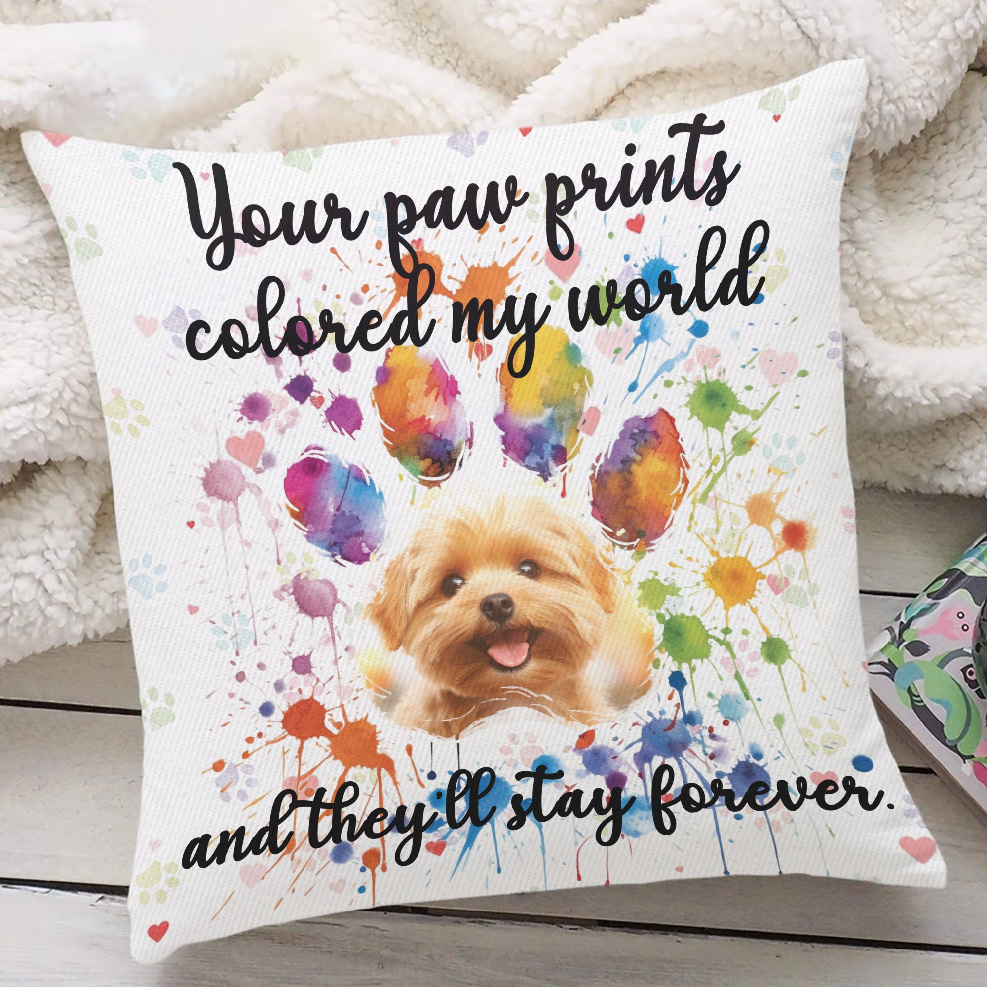 Custom Photo - Personalized Pet Memorial Pillow - Sympathy Gift