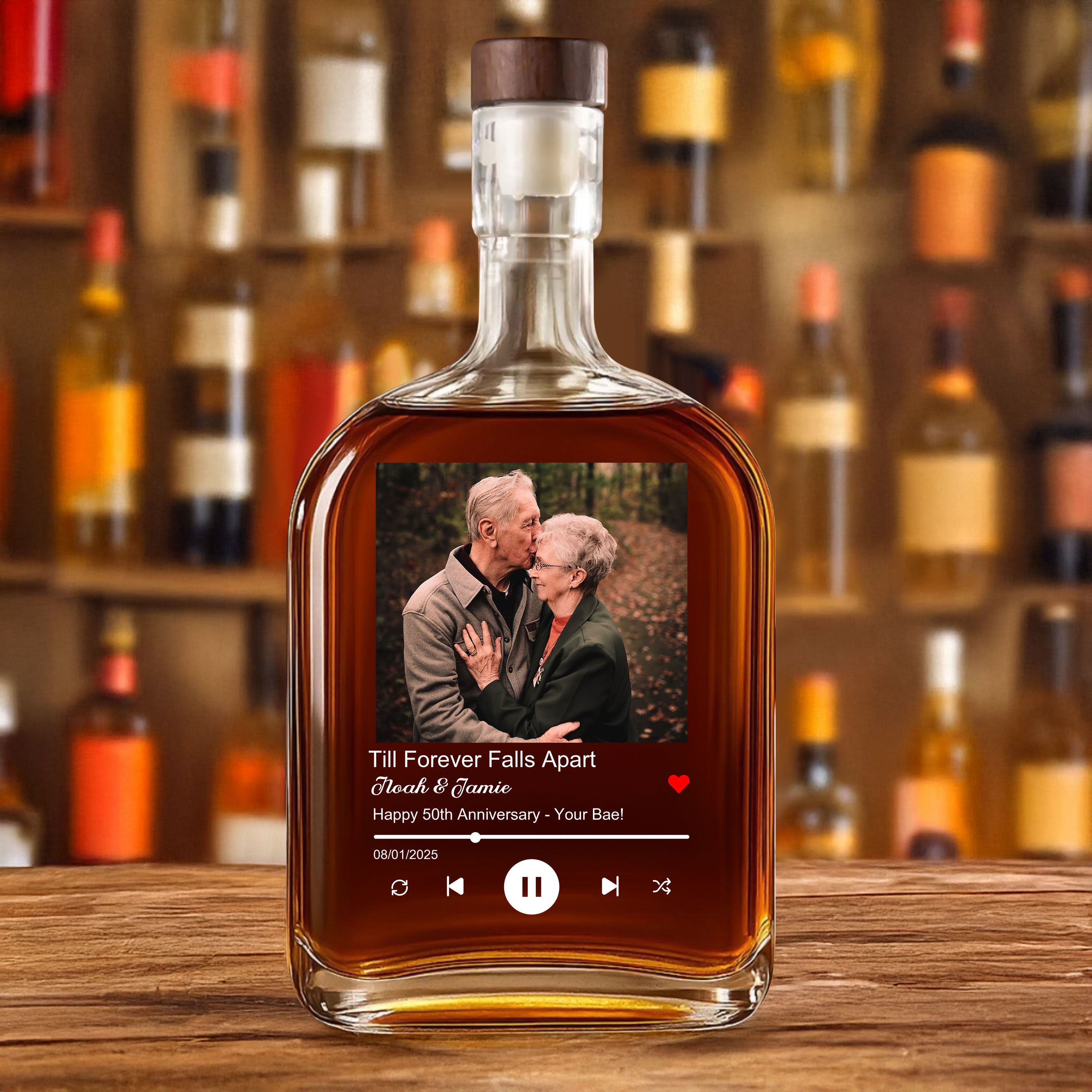 Custom Your Favorite Song, Photo and Name - Personalized Custom Whiskey Bottle