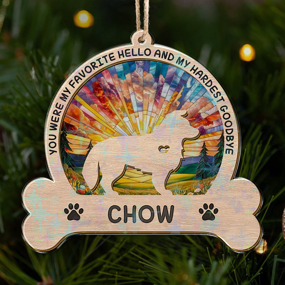 Personalized Dog Memorial Ornament - Custom Shape Hologram Ornament