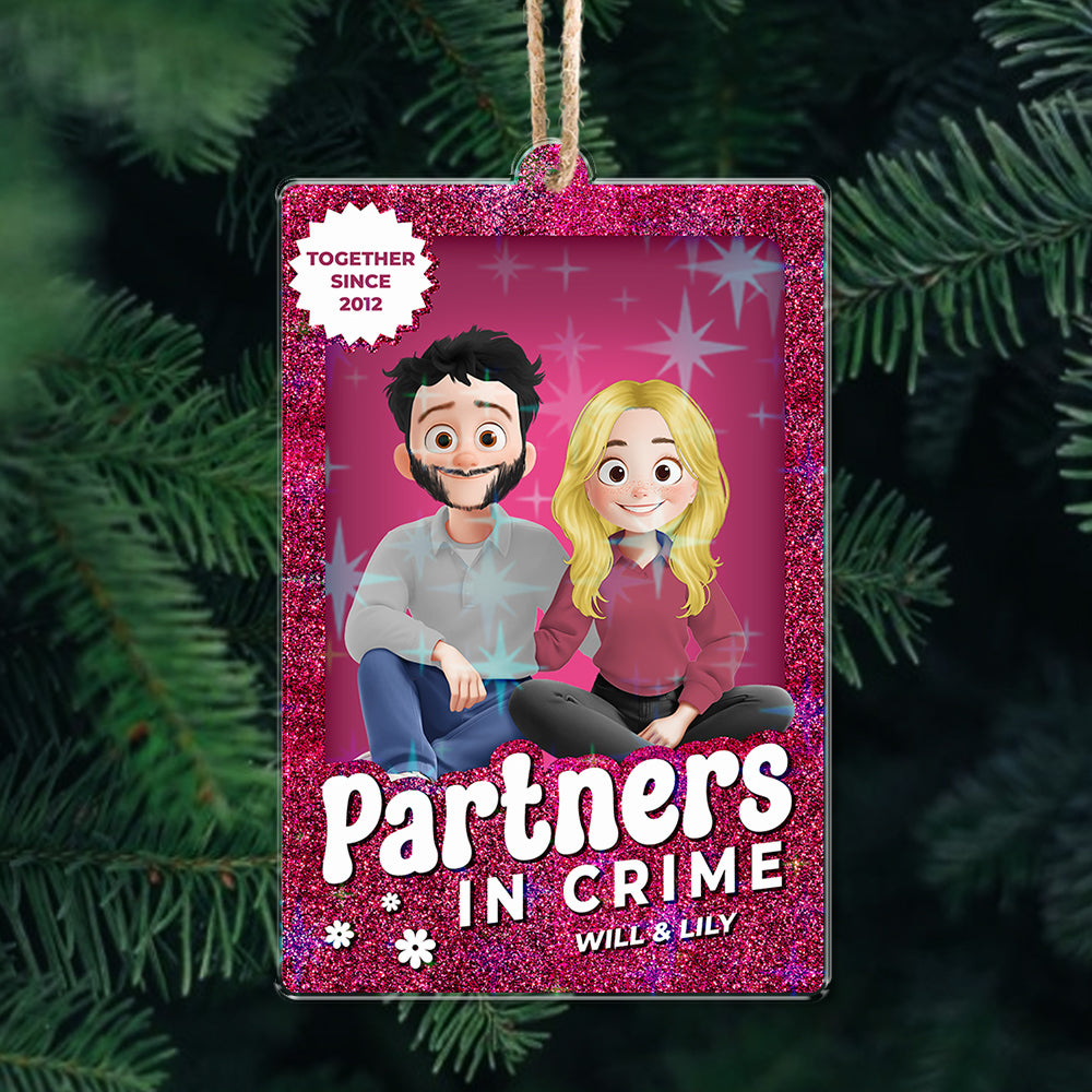 Personalized Couple Name and Appearance Ornament - Custom Shape Hologram Ornament