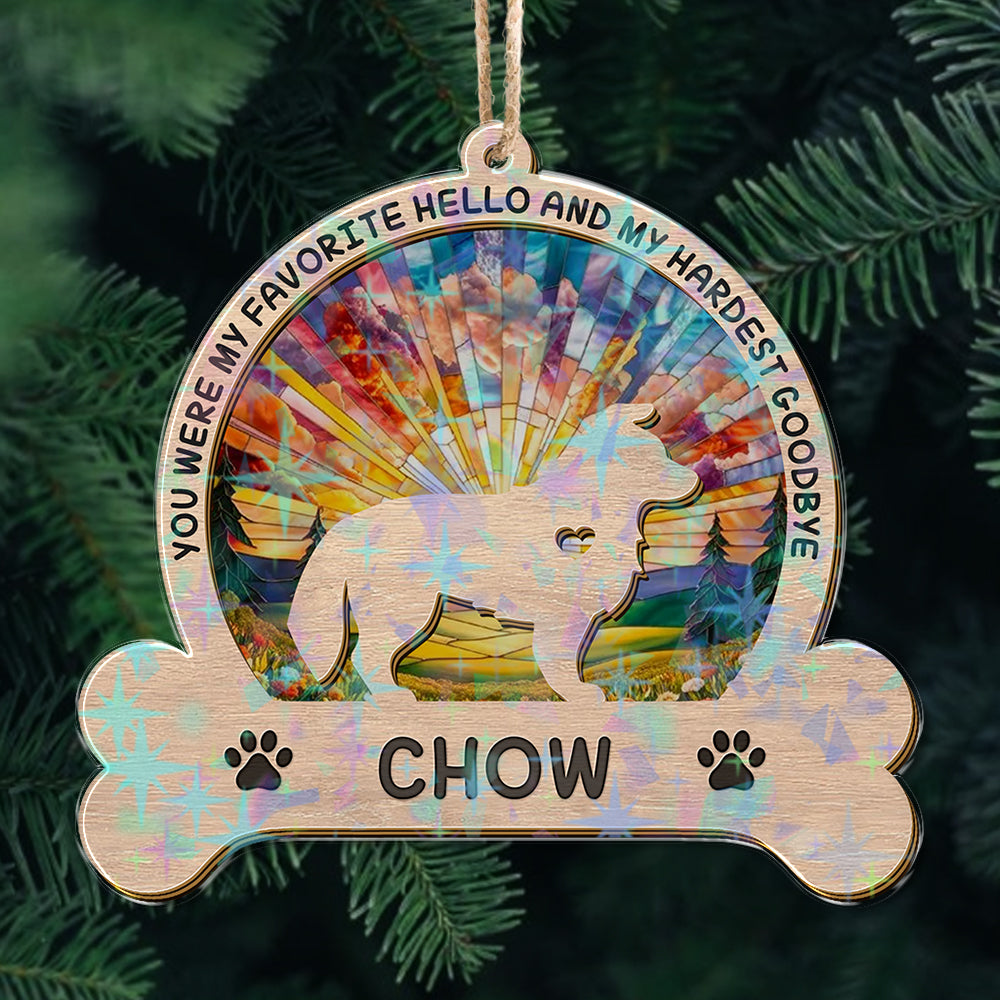 Personalized Dog Memorial Ornament - Custom Shape Hologram Ornament
