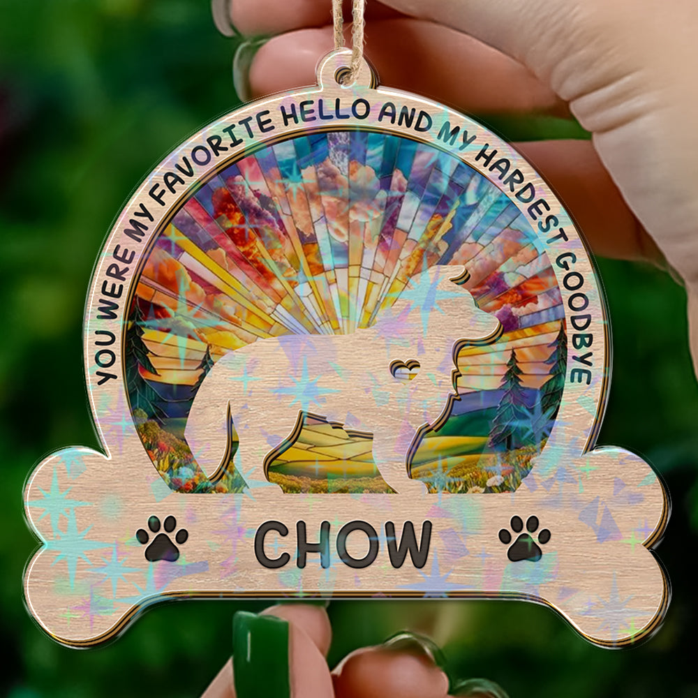 Personalized Dog Memorial Ornament - Custom Shape Hologram Ornament