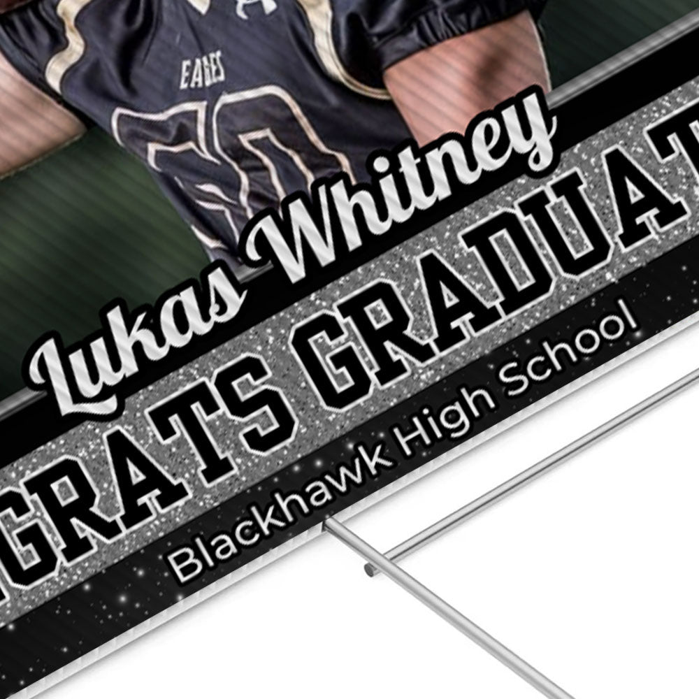 Congrats Class Of 2025 Lawn Sign, Custom Name and School Name Congrats Graduation Lawn Sign