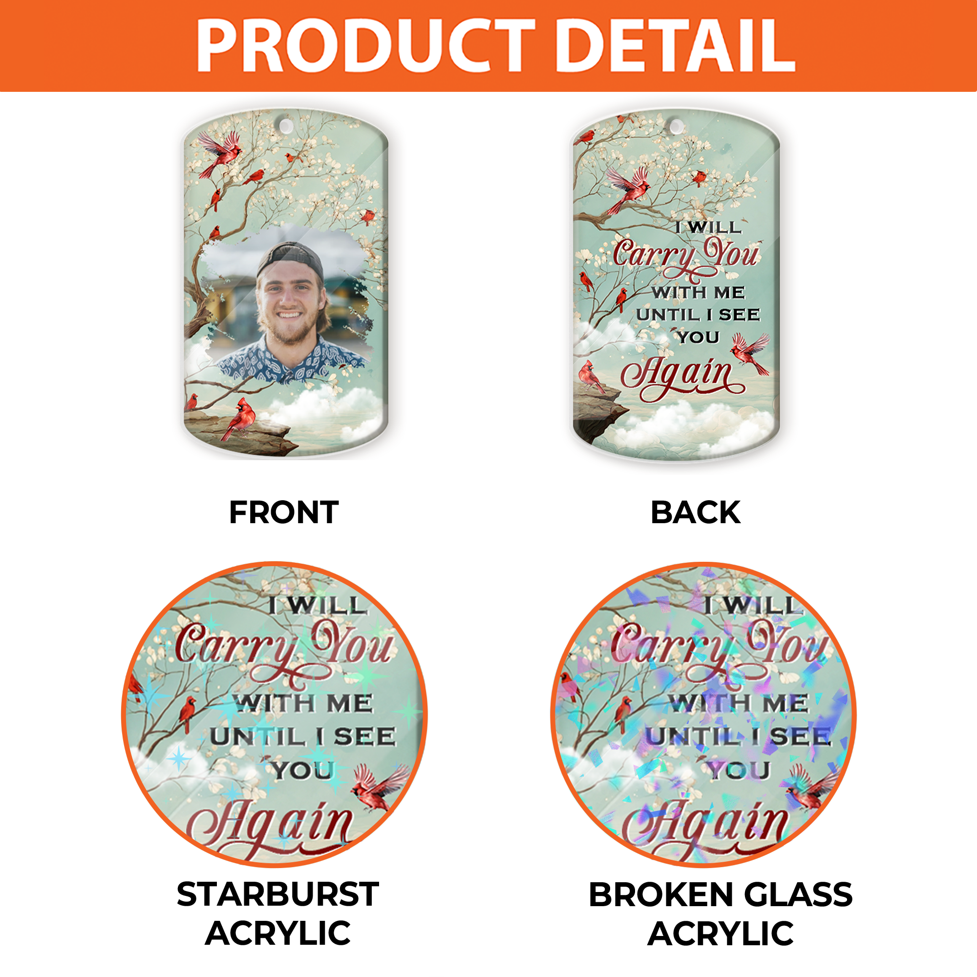 Custom Photo I'll Carry You Personalized Keychain - Memorial Gift For Family