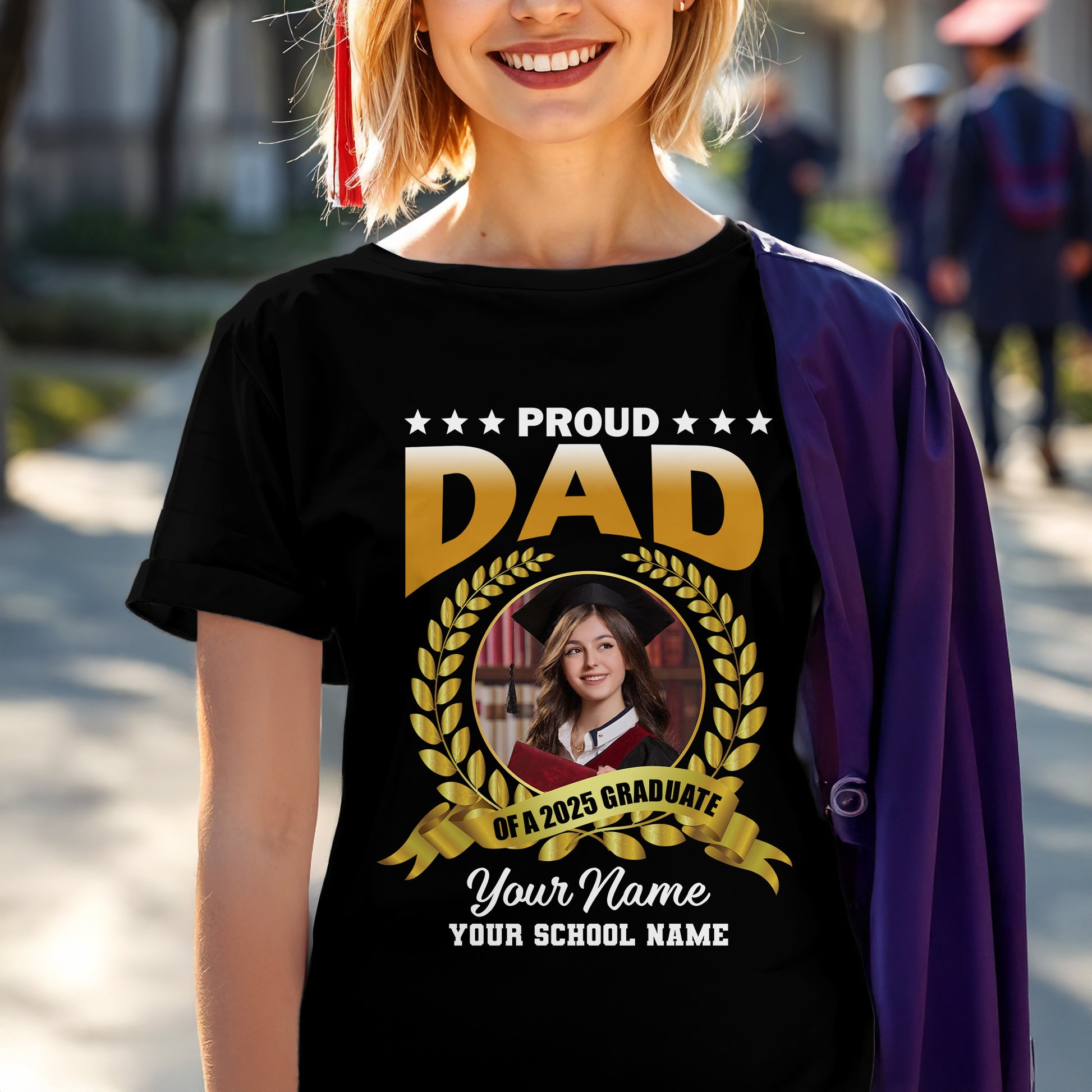 Proud Family Class Of 2025 Custom Graduation Shirt Upload Photo T-shirt, Graduation Gift, Personalized Graduation T-shirt