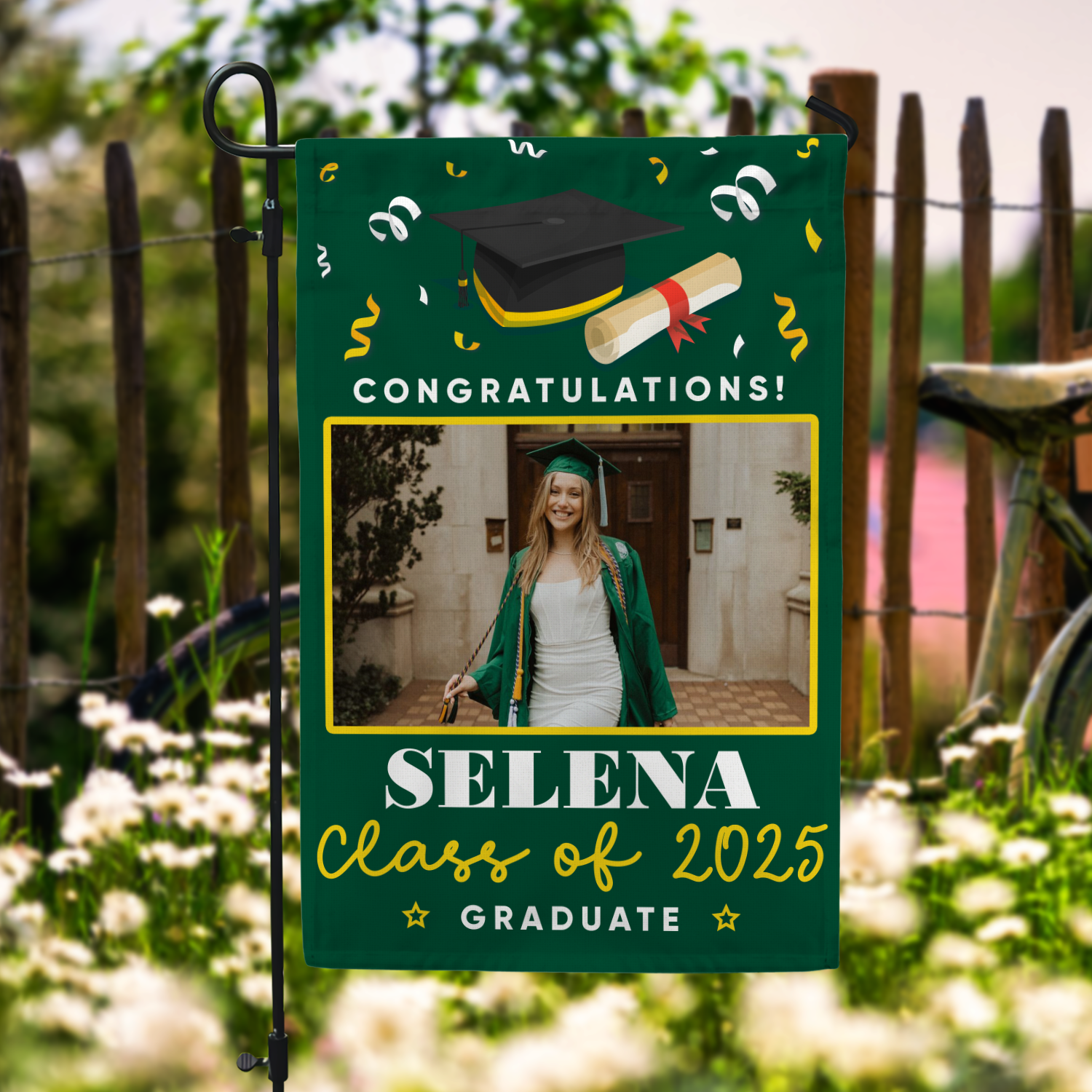 Personalized Graduation Garden Flag Photo Class Of 2025 Gift, Graduation Decorations