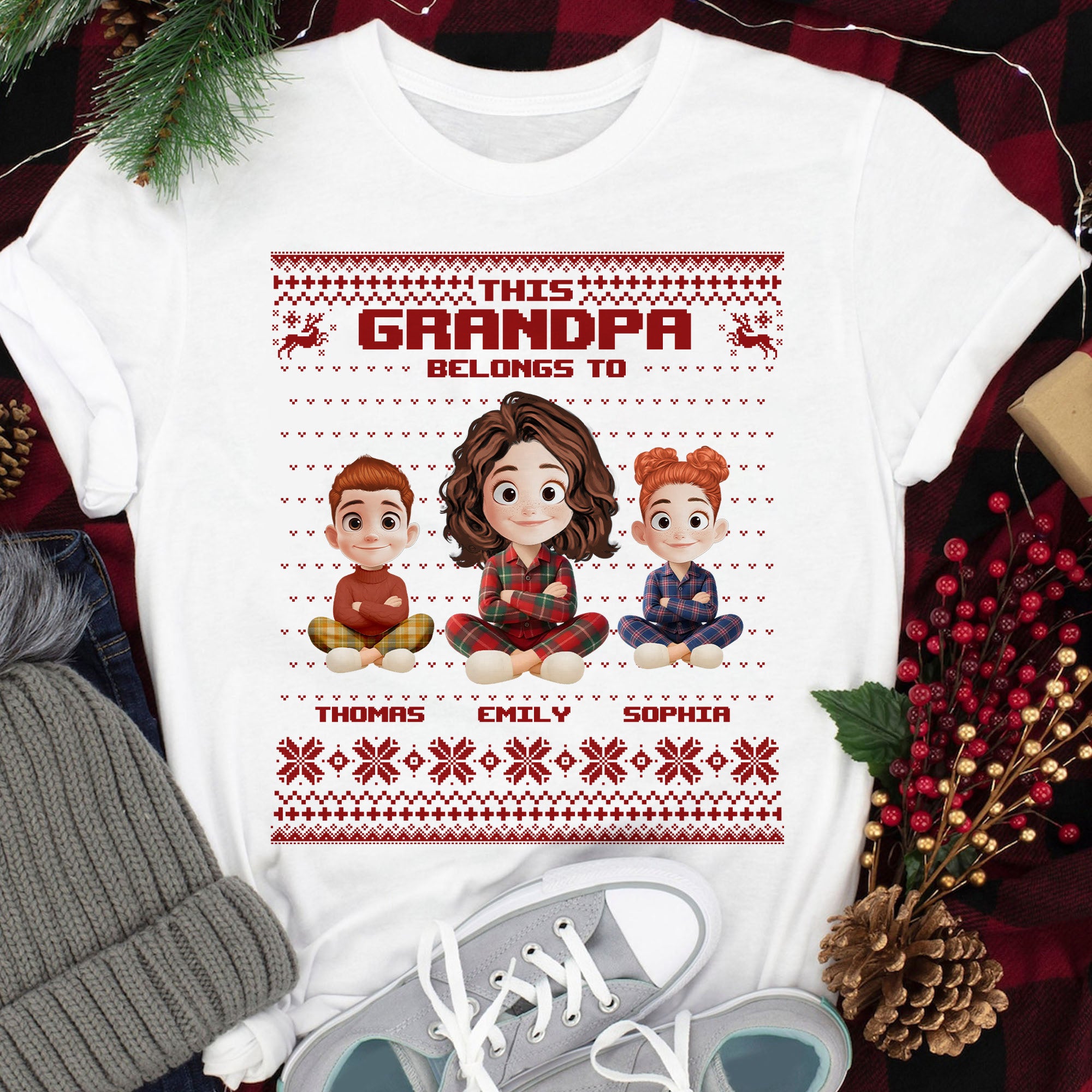 This Grandpa Grandma Mama Papa Belong To - Custom Name and Appearance Shirt - Personalized Custom T-shirt