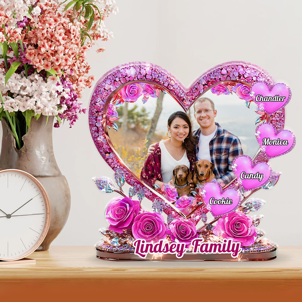 Family Tree Sweethearts - Personalized Name Gift - Custom Shape Acrylic Block Plaque