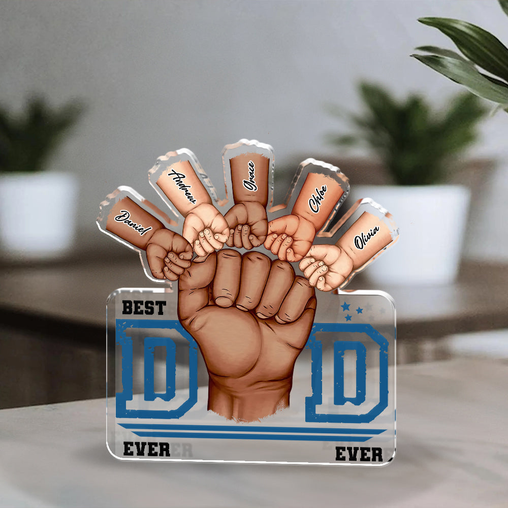 Best Dad Ever - Custom Photo and Name - Custom Shaped Acrylic Plaque - Home Decor