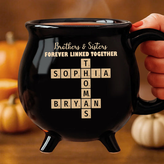 Family Love Words - Personalized Ceramic Cauldron Coffee Mug - Family Gift