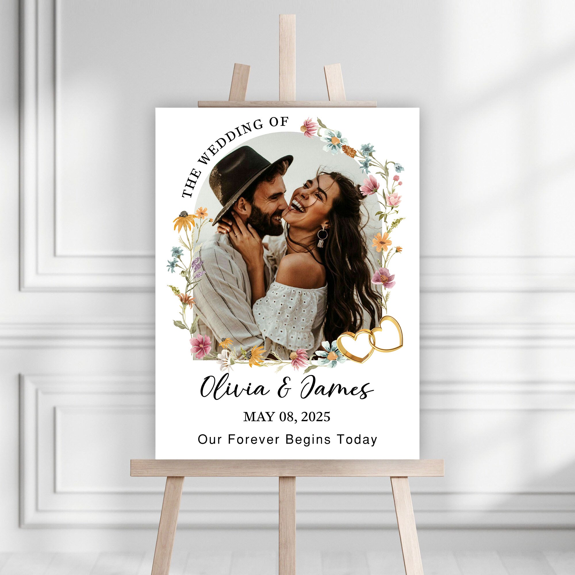 Wedding Welcome Sign - Custom Name & Photo Wedding Law Sign