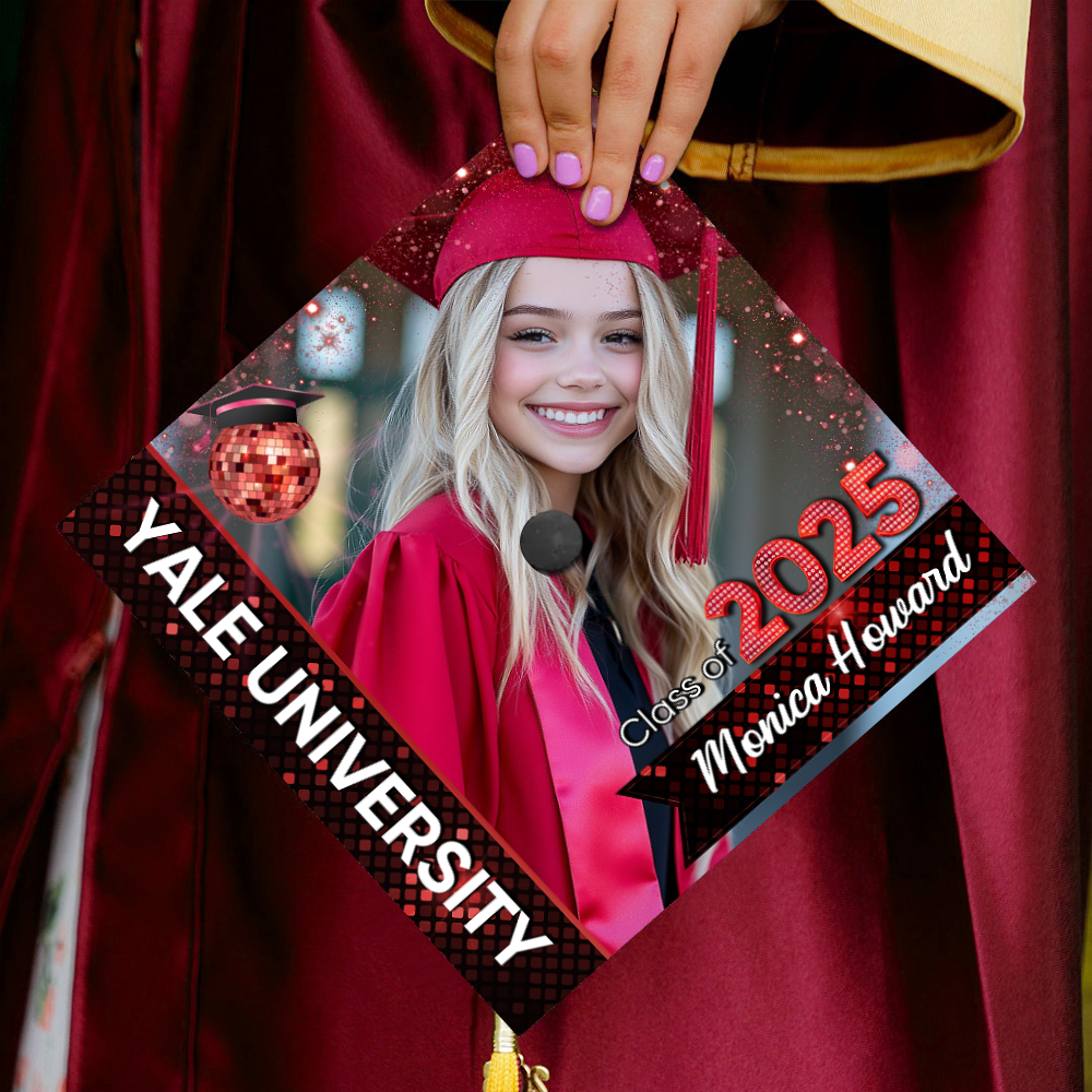 Class Of 2025 Graduation Cap Topper, Personalized Photo Graduation Cap Topper