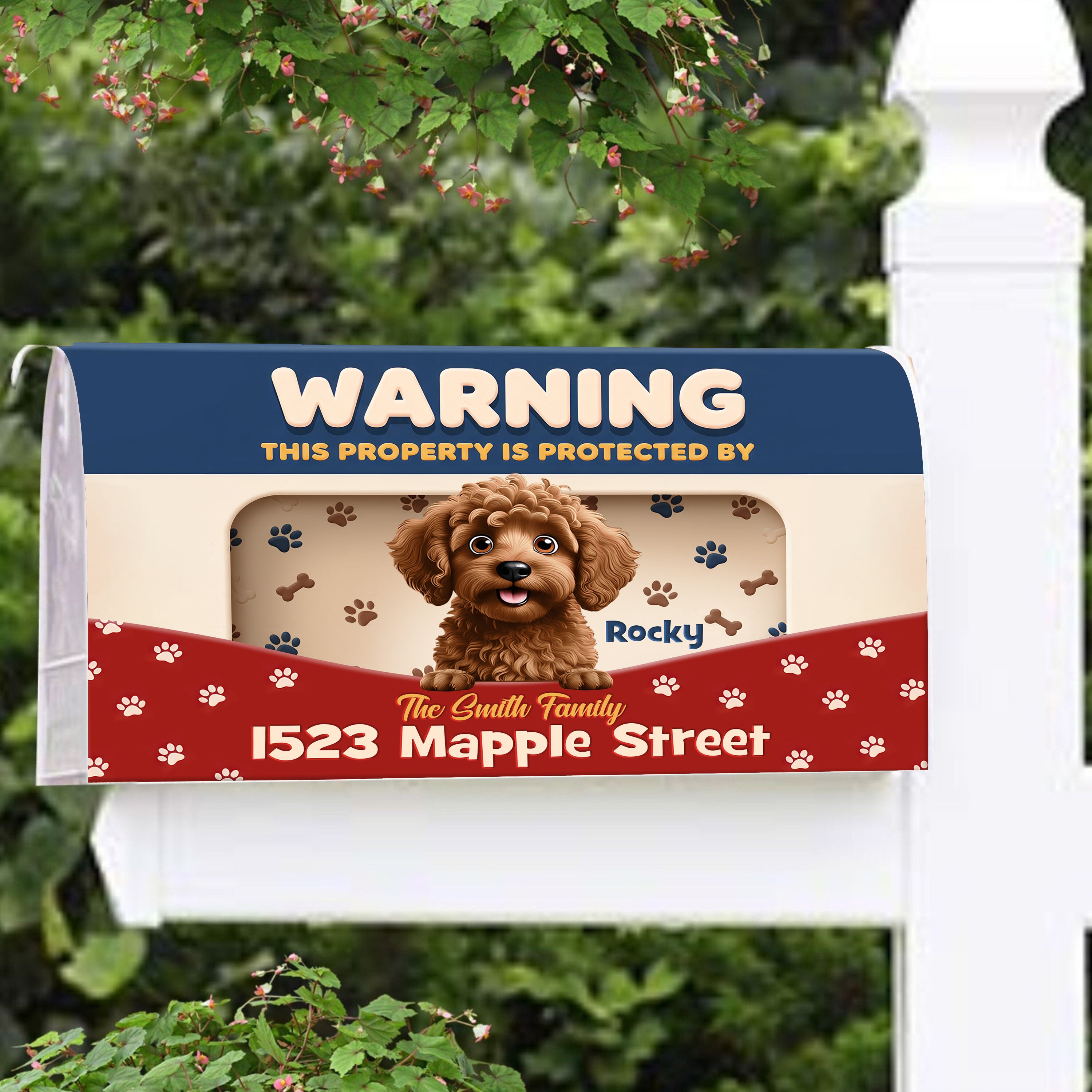 Custom Name and Dog - Personalized Custom Mailbox - Dog Lover Gift