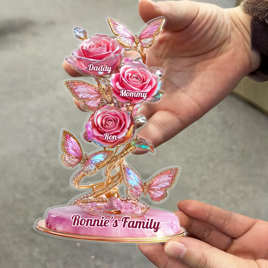 Our Family Flower - Personalized Custom Shaped Acrylic Plaque