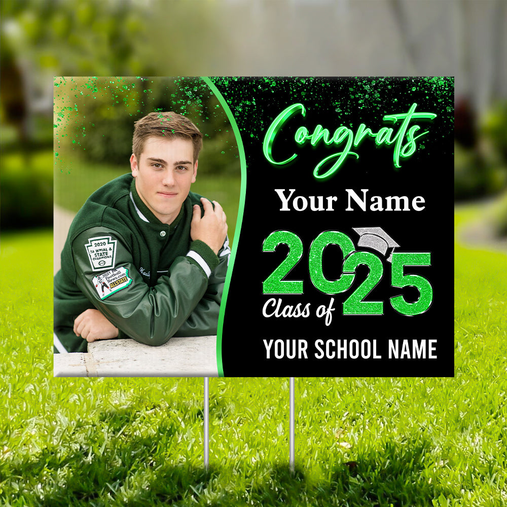 Neon Class Of 2025 Lawn Sign, Personalized Graduation Lawn Sign, Graduation Gift