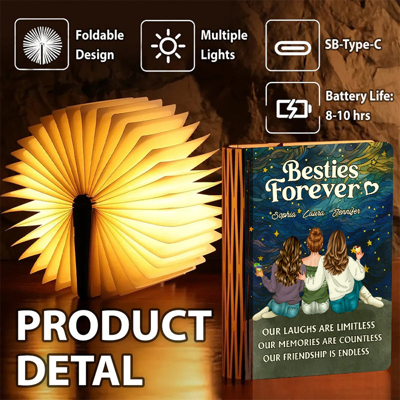 Besties Forever - Personalized Book Lamp - Christmas Gift
