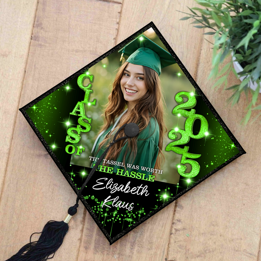 Personalized Class Of 2025 Photo Graduation Cap Topper, Decorations For Grad Cap