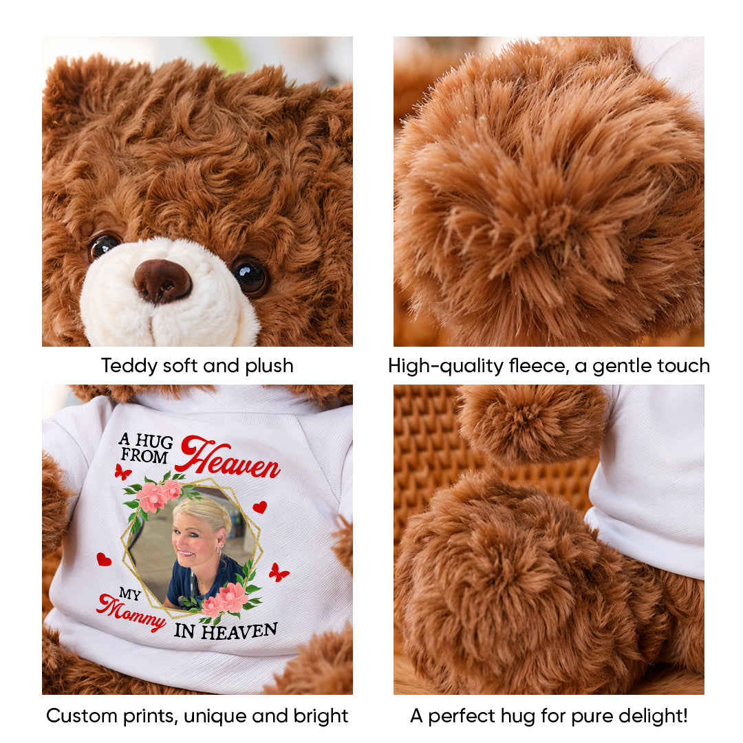 A Hug From Heaven From My Loving - Custom Name and Photo Teddy Bear