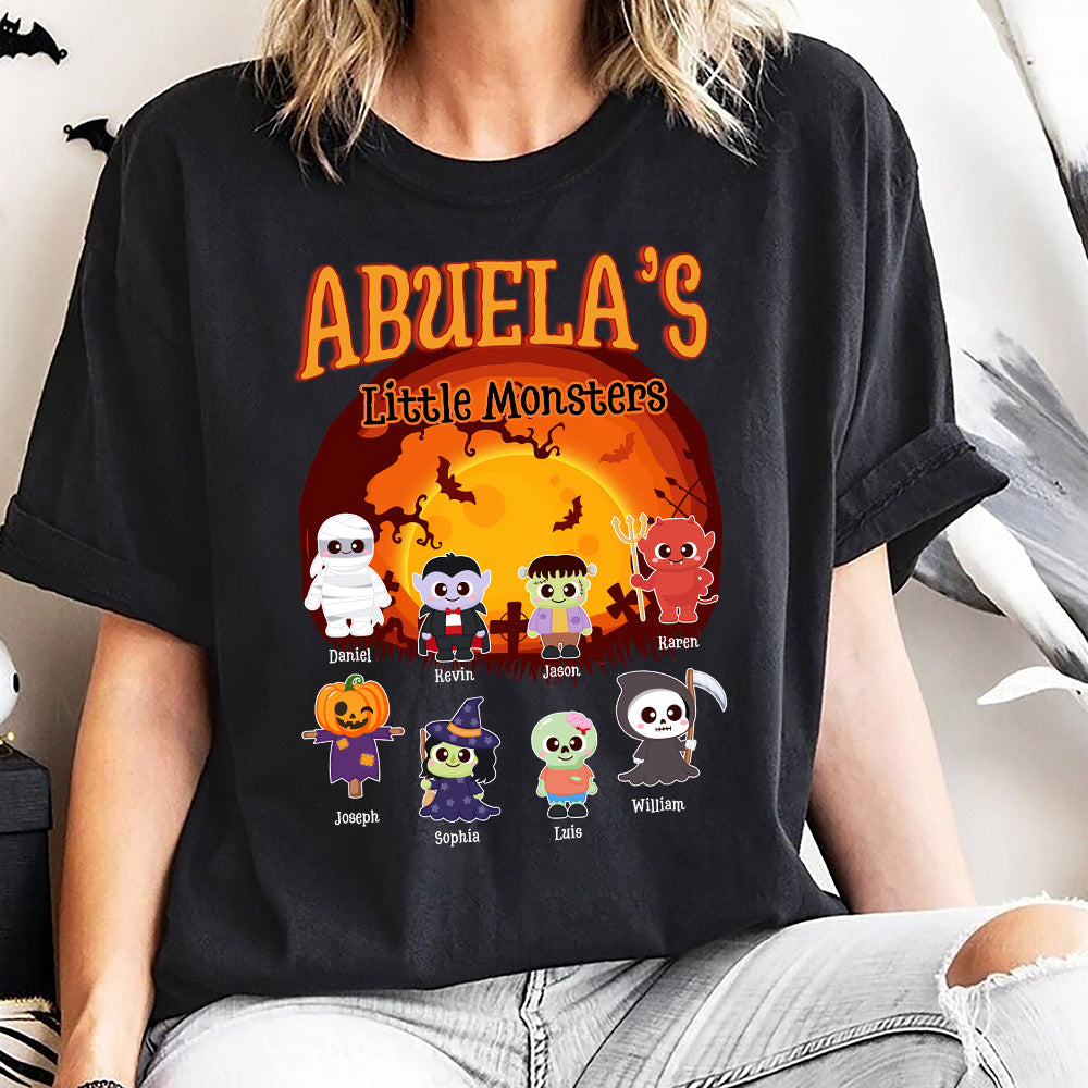 Grandma's Little Monsters - Custom Name Shirt - Personalized Halloween T-shirt - Halloween Shirt for Grandma