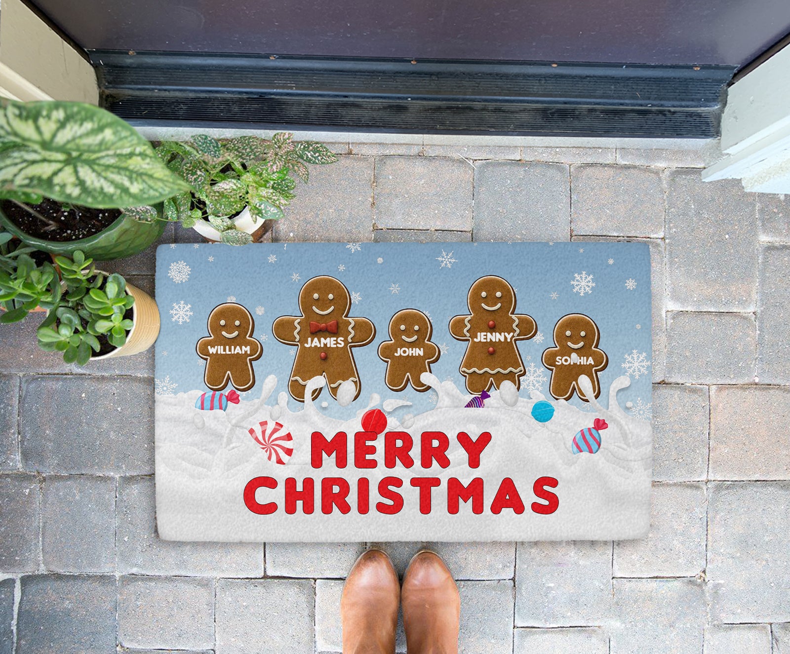 Merry Christmas Ginger – Welcome Mat for Home, Indoor Rug, Housewarming Gift